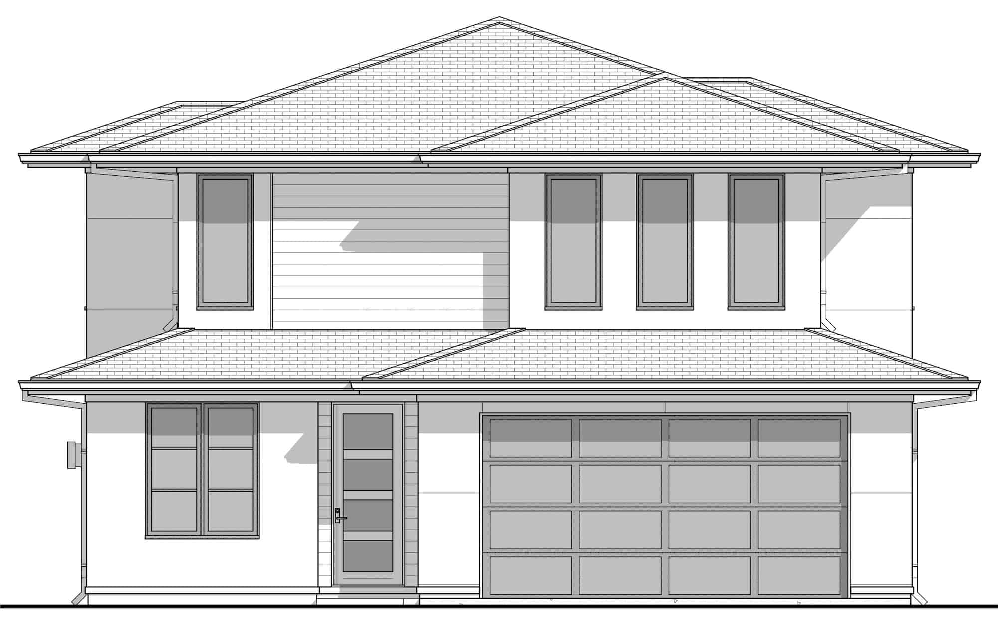 Home Plan Front Elevation of this 4-Bedroom,2304 Sq Ft Plan -211-1057