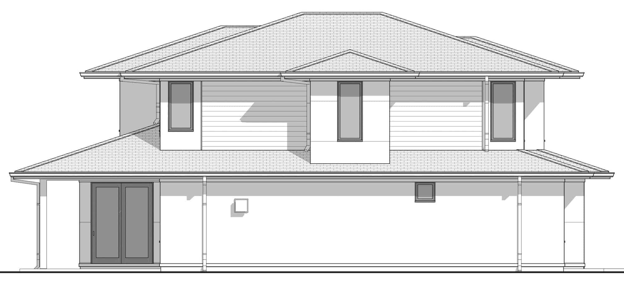 Home Plan Left Elevation of this 4-Bedroom,2304 Sq Ft Plan -211-1057
