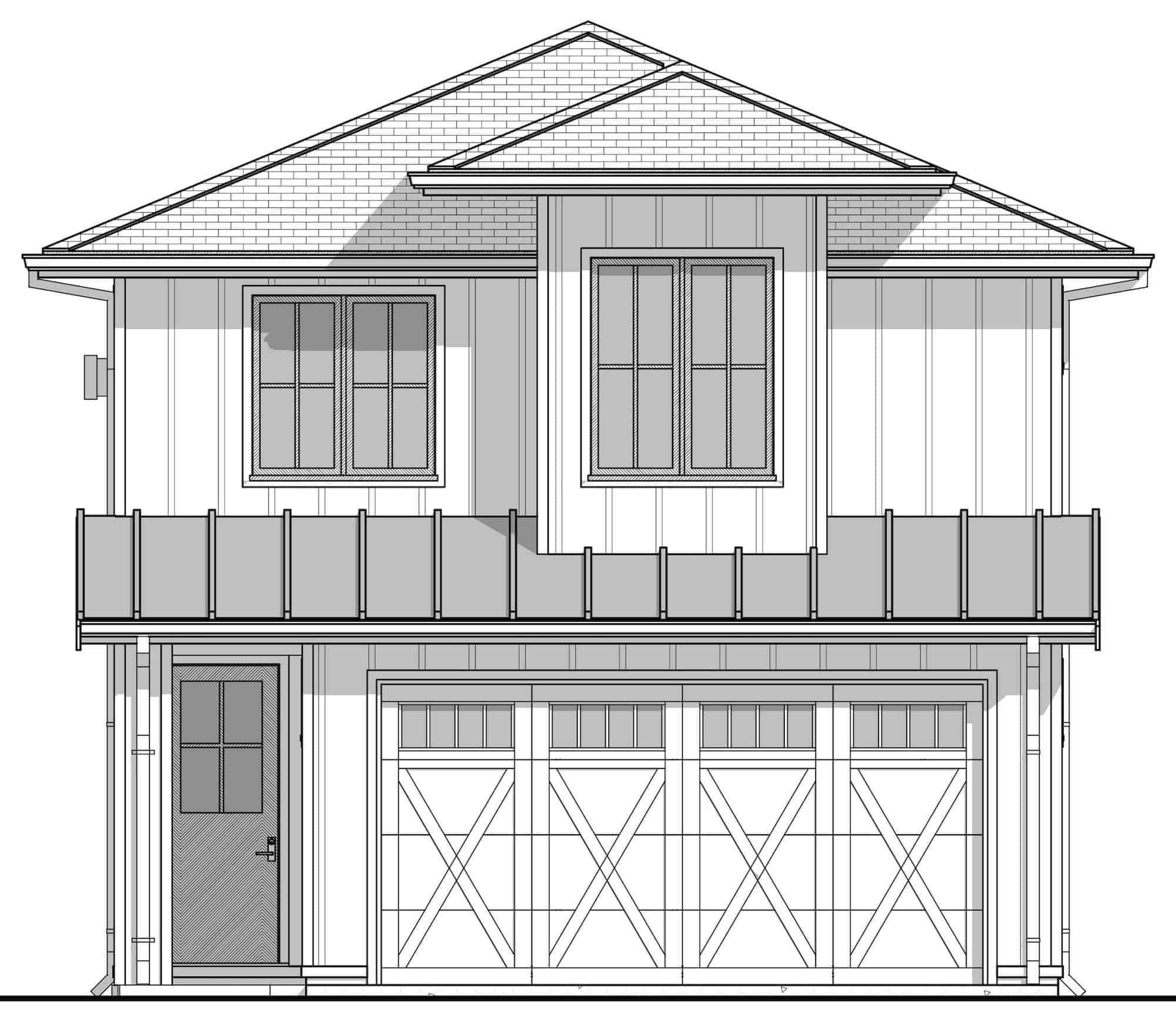Home Plan Front Elevation of this 3-Bedroom,1588 Sq Ft Plan -211-1058