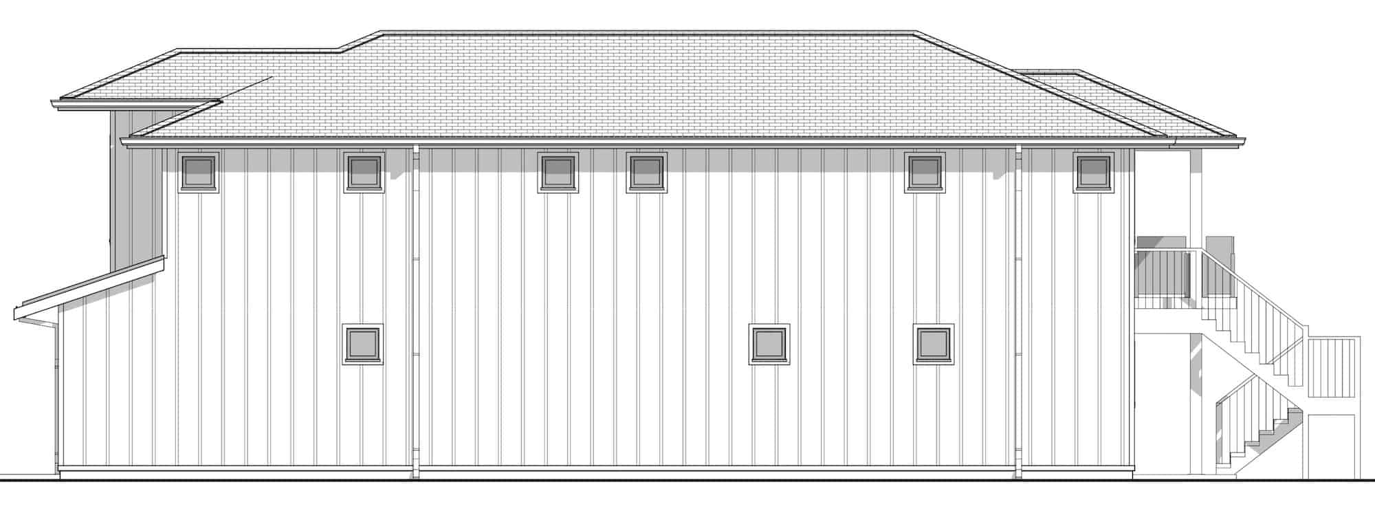 Home Plan Right Elevation of this 3-Bedroom,1588 Sq Ft Plan -211-1058