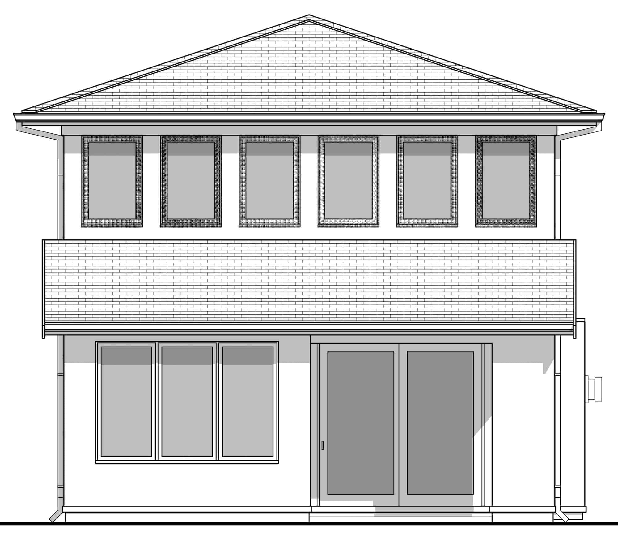 Home Plan Rear Elevation of this 3-Bedroom,1938 Sq Ft Plan -211-1059