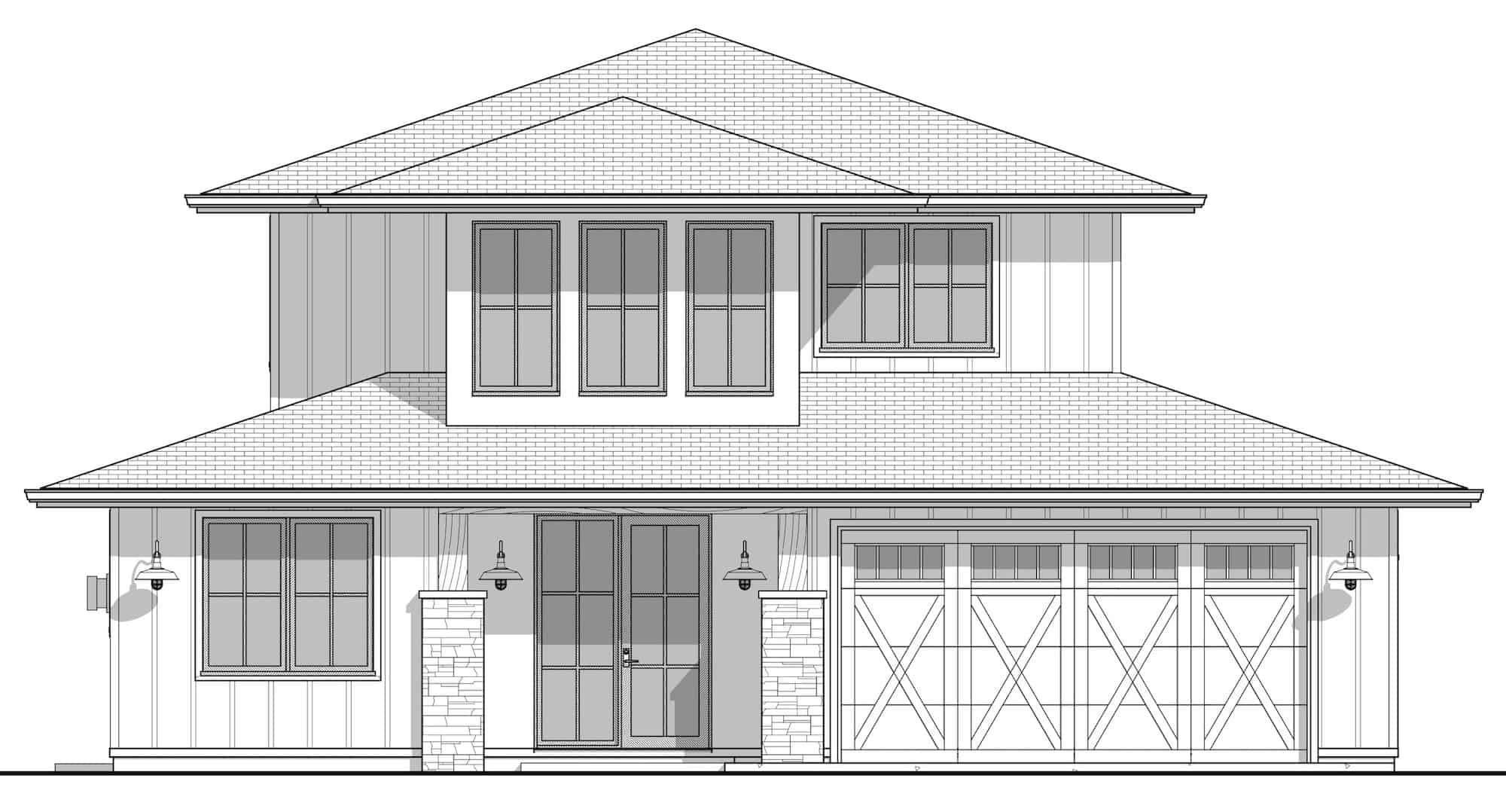 Home Plan Front Elevation of this 3-Bedroom,2193 Sq Ft Plan -211-1060