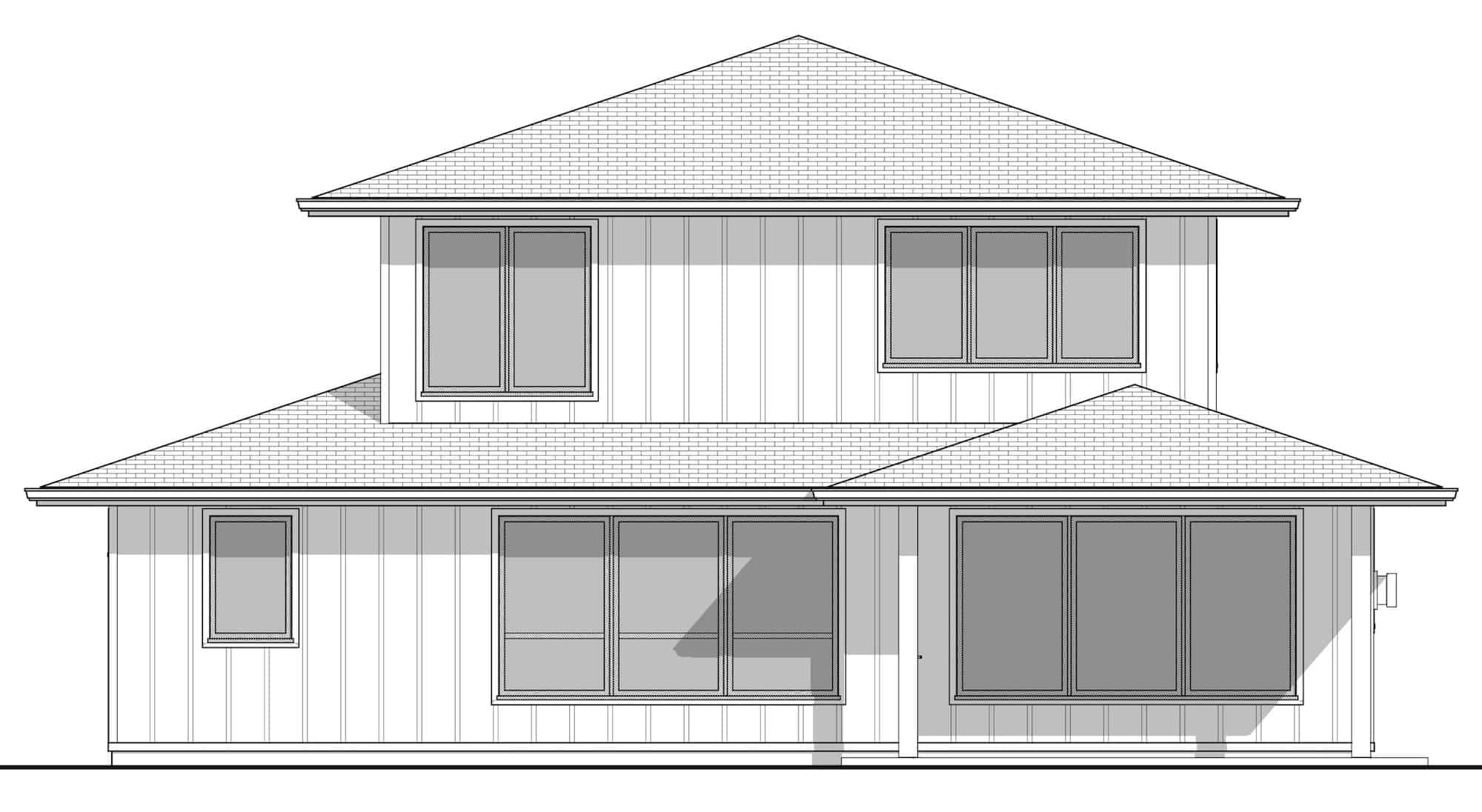 Home Plan Rear Elevation of this 3-Bedroom,2193 Sq Ft Plan -211-1060