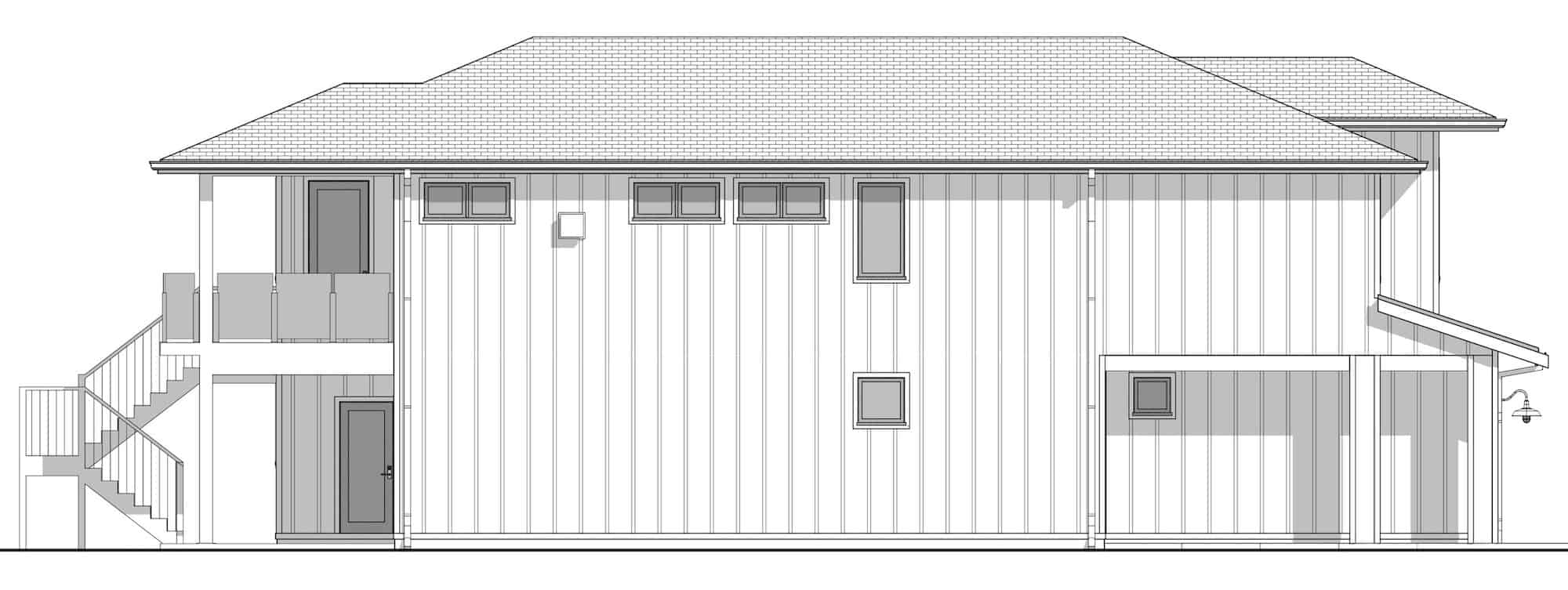 Home Plan Left Elevation of this 3-Bedroom,1650 Sq Ft Plan -211-1062