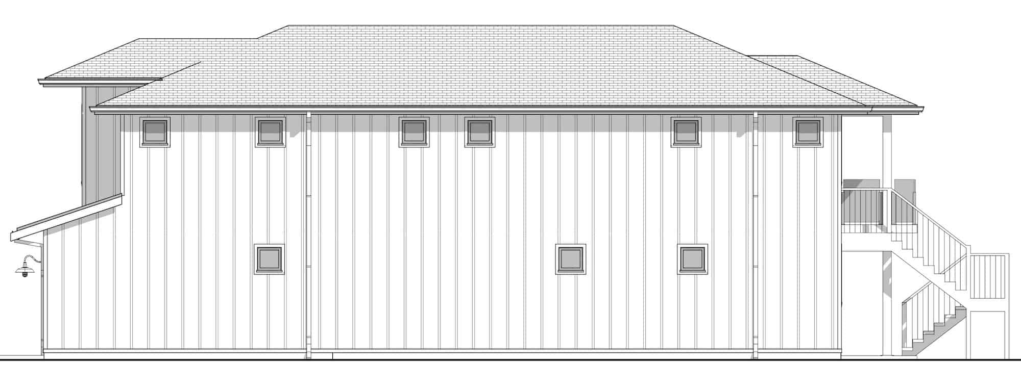 Home Plan Right Elevation of this 3-Bedroom,1650 Sq Ft Plan -211-1062