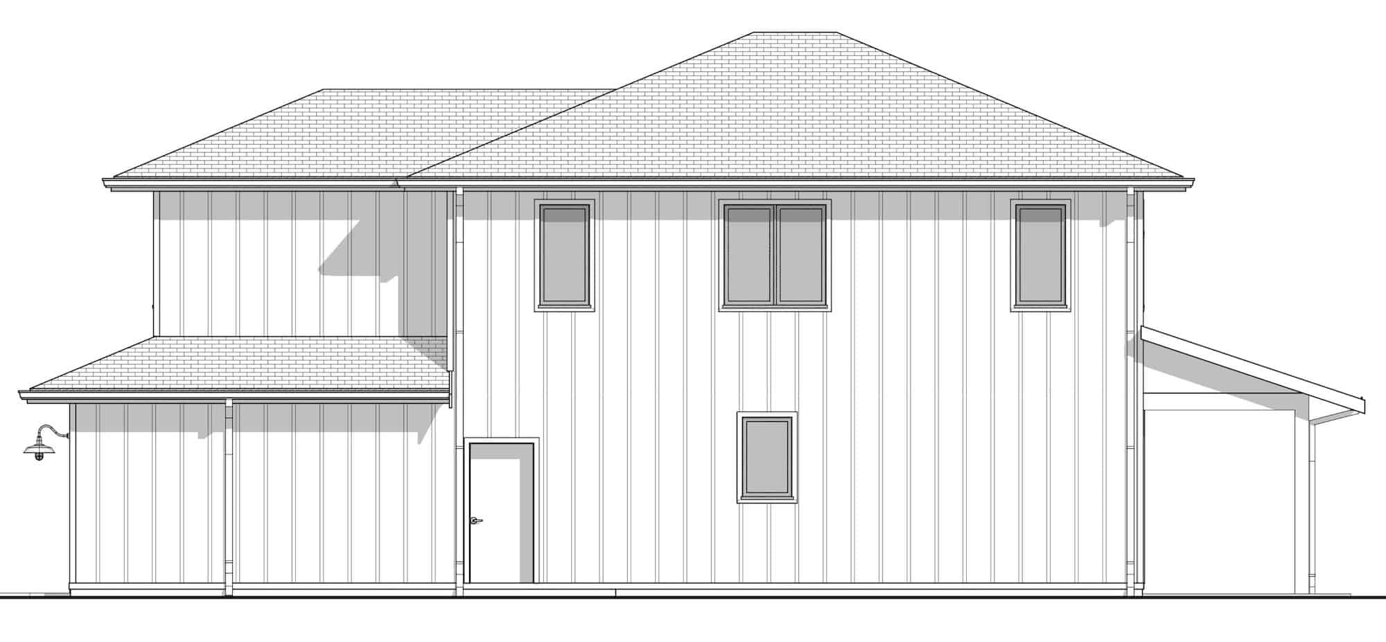 Home Plan Right Elevation of this 3-Bedroom,1834 Sq Ft Plan -211-1063