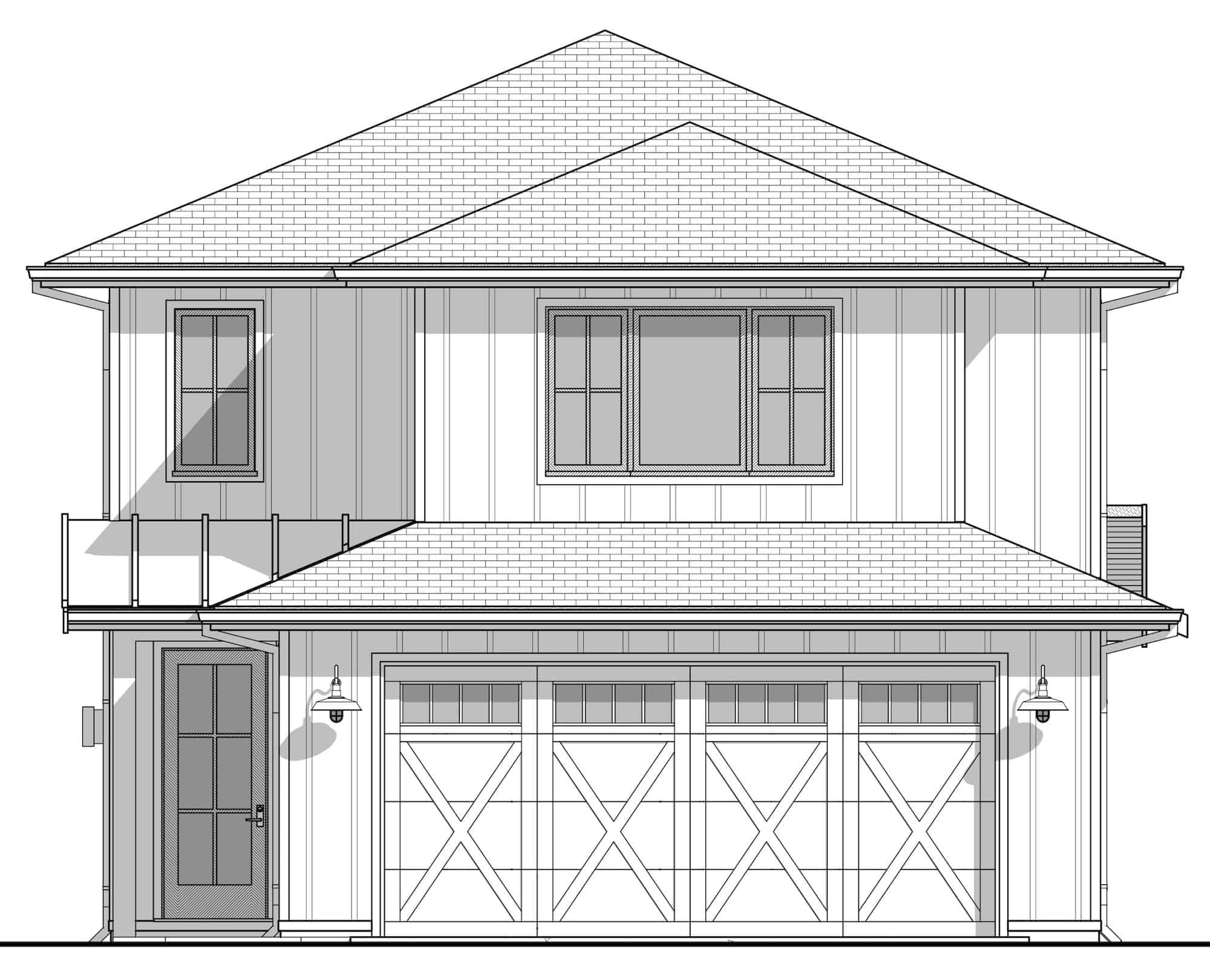 Home Plan Front Elevation of this 3-Bedroom,1834 Sq Ft Plan -211-1063