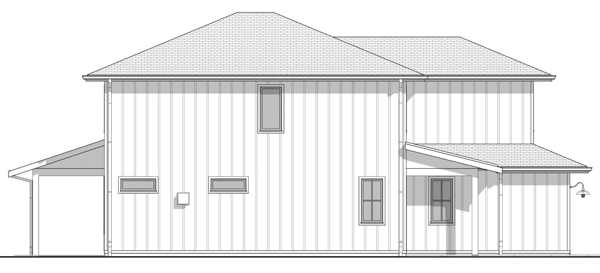 Home Plan Left Elevation of this 3-Bedroom,1834 Sq Ft Plan -211-1063