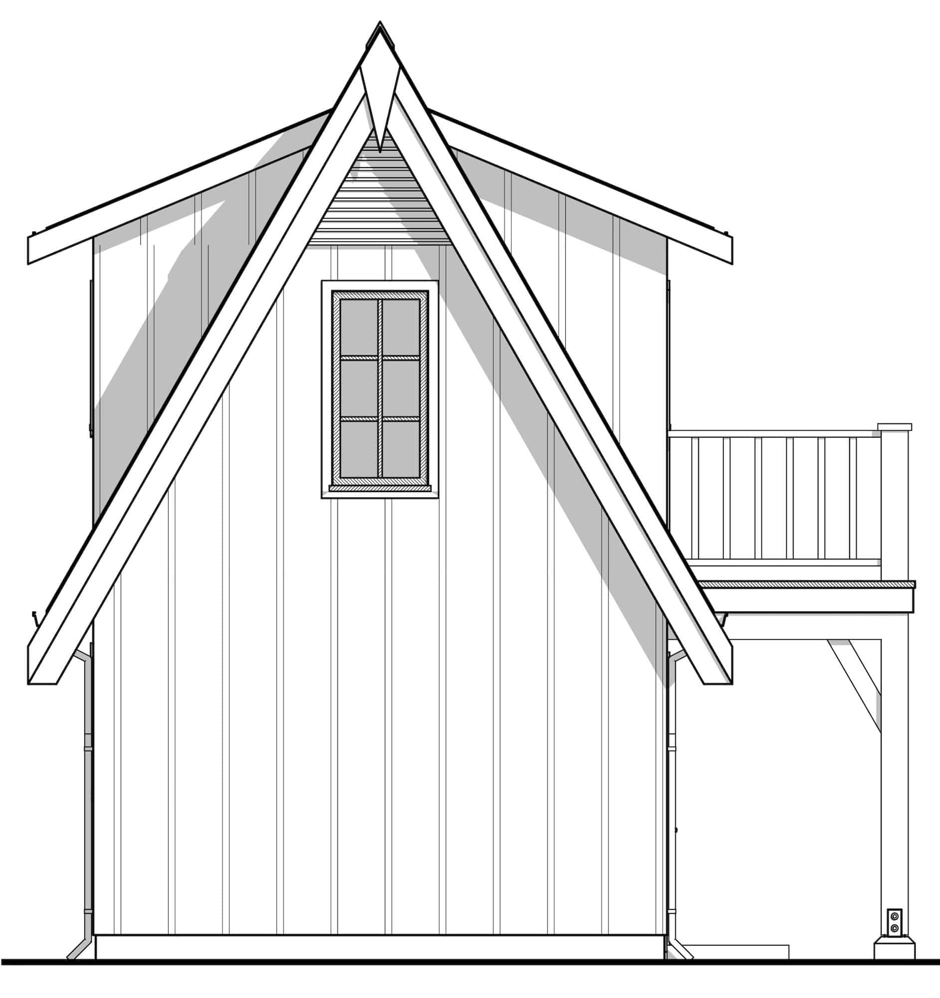 Home Plan Rear Elevation of this 0-Bedroom,704 Sq Ft Plan -211-1065