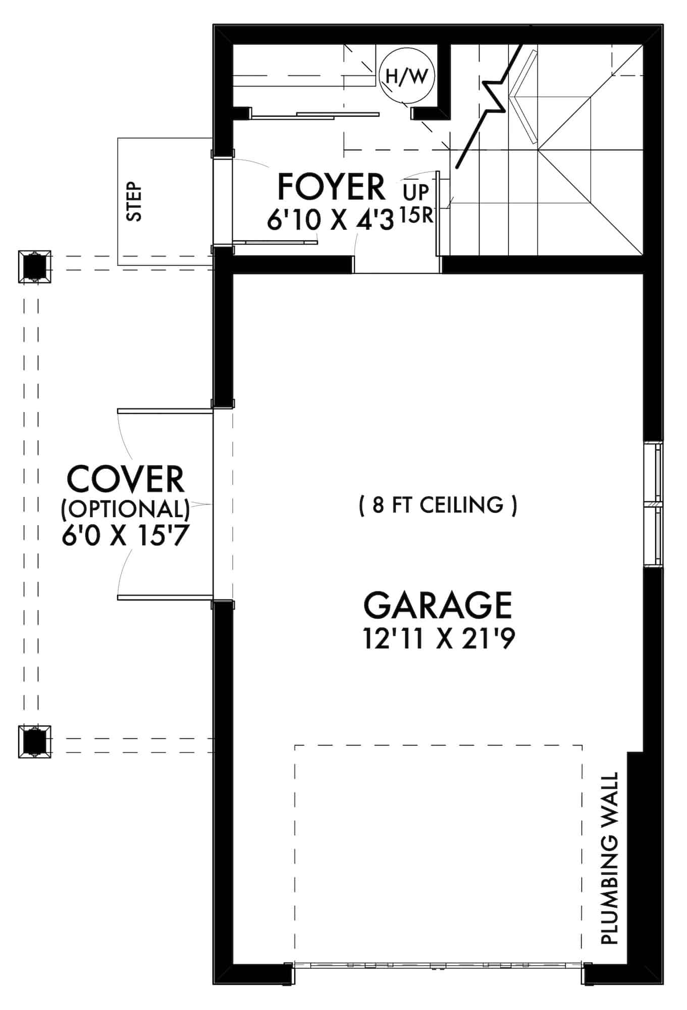 Main Level of Garage Plan #211-1065