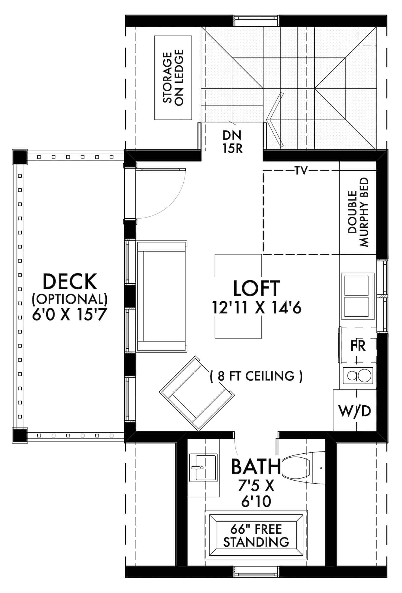 Upper Level of Garage Plan #211-1065