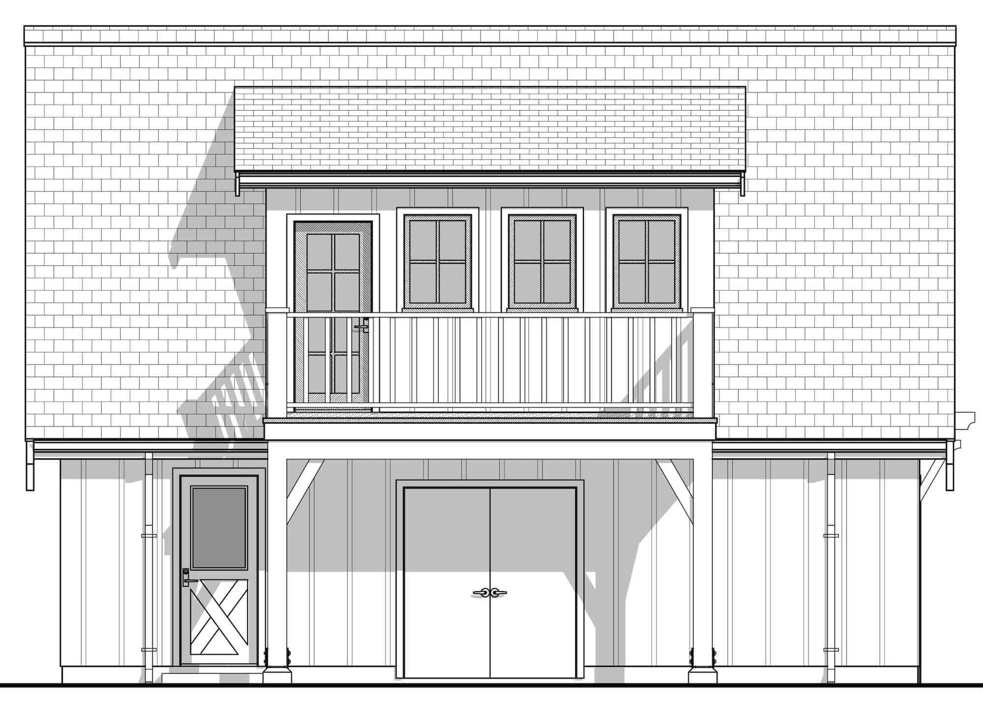 Home Plan Left Elevation of this 0-Bedroom,704 Sq Ft Plan -211-1065