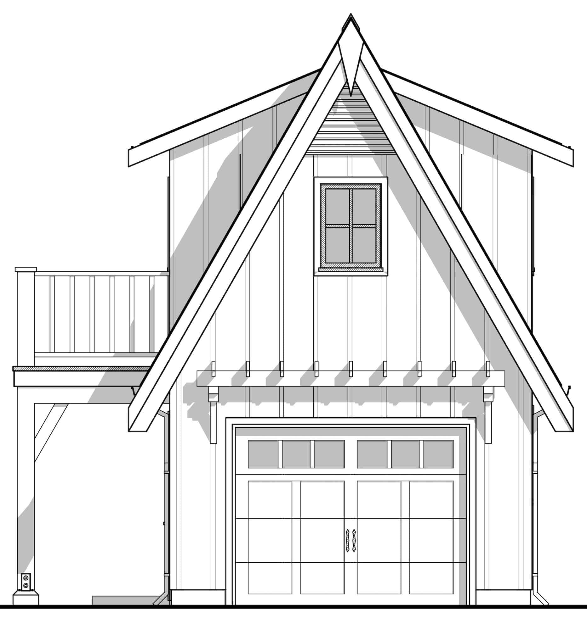 Home Plan Front Elevation of this 0-Bedroom,704 Sq Ft Plan -211-1065