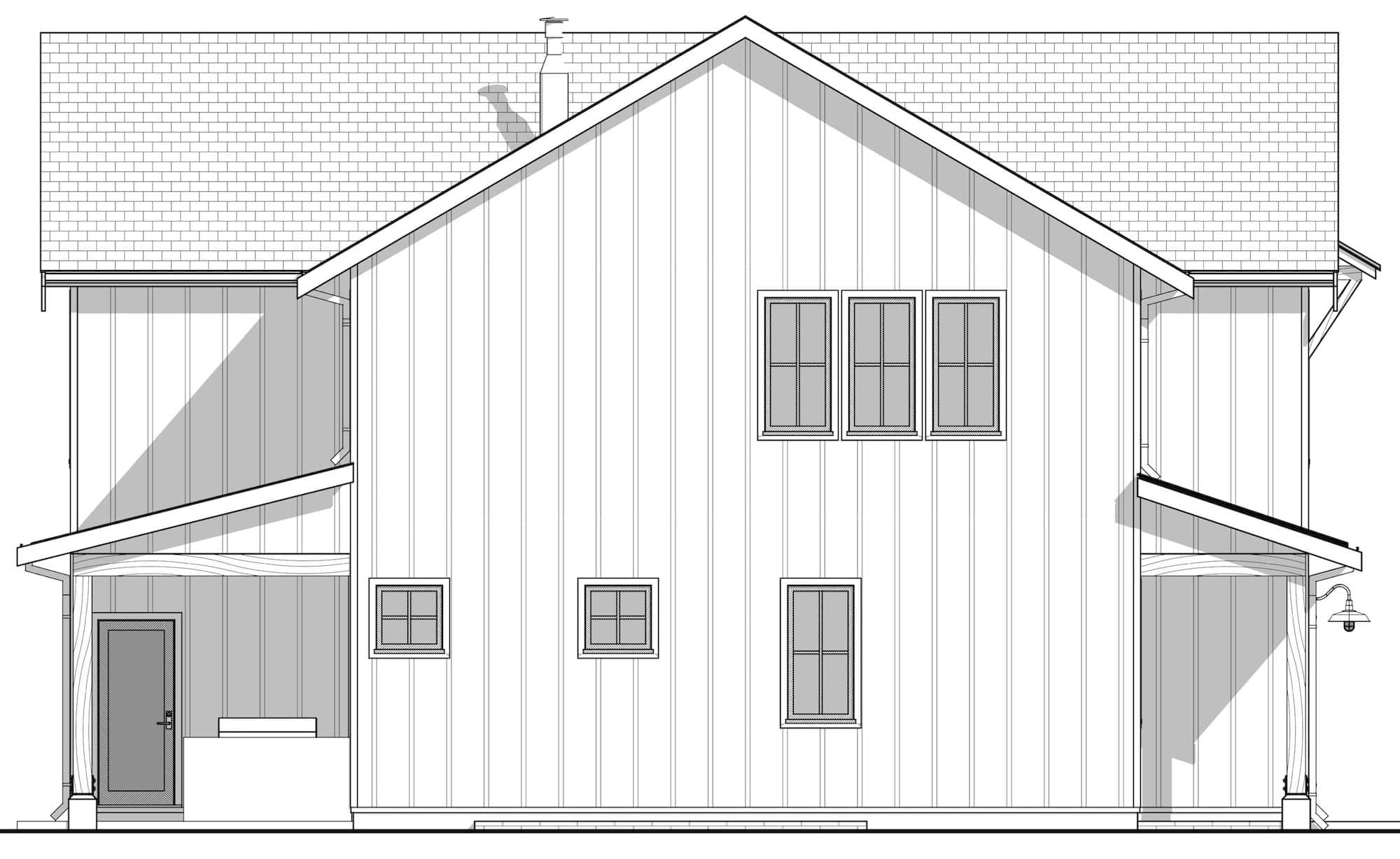 Home Plan Left Elevation of this 5-Bedroom,2995 Sq Ft Plan -211-1067