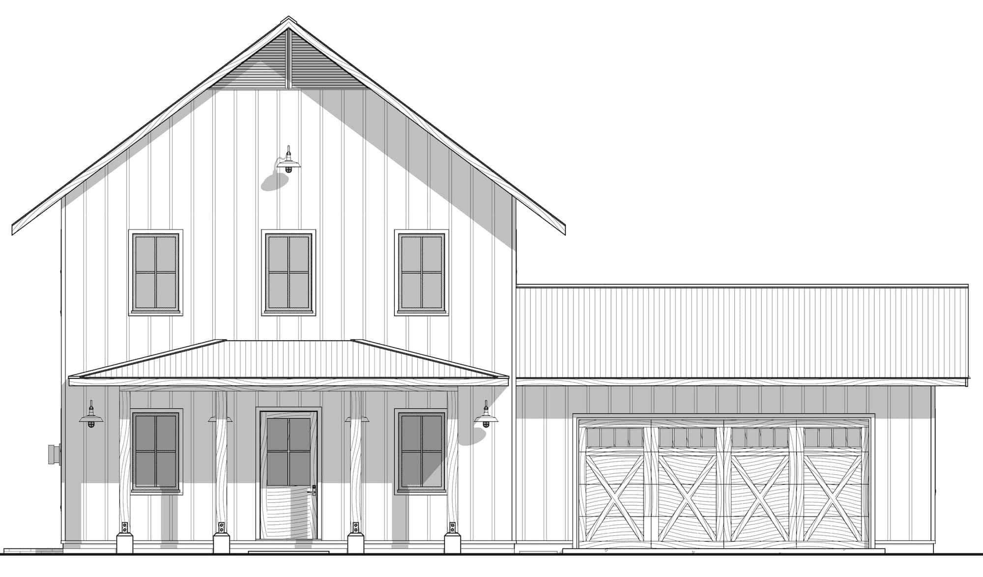 Home Plan Front Elevation of this 4-Bedroom,2380 Sq Ft Plan -211-1068