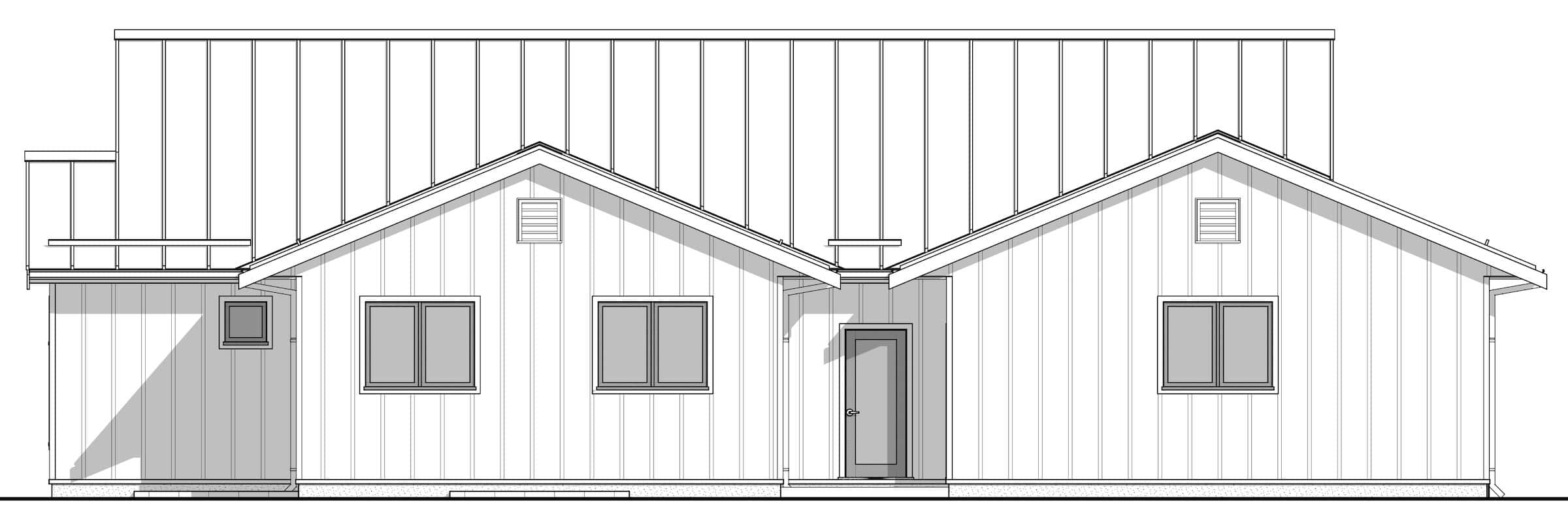 Home Plan Left Elevation of this 4-Bedroom,1801 Sq Ft Plan -211-1069