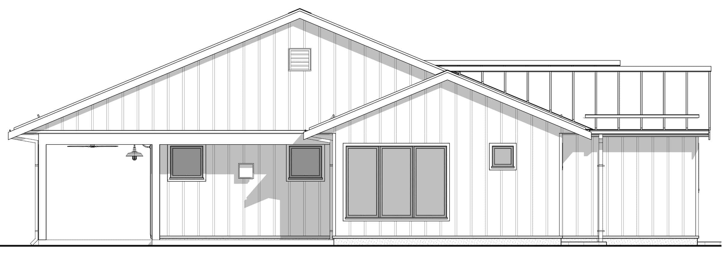 Home Plan Rear Elevation of this 4-Bedroom,1801 Sq Ft Plan -211-1069