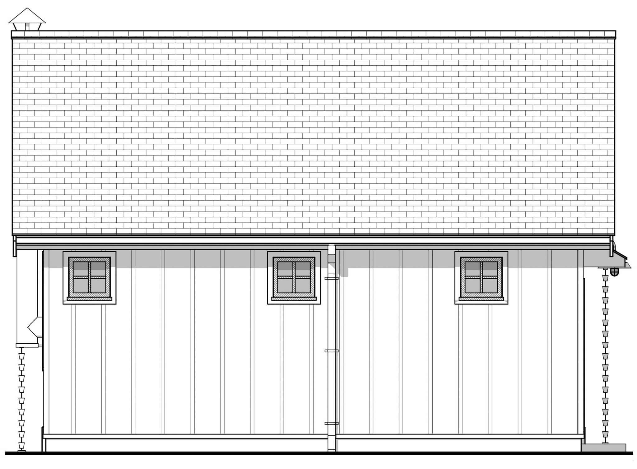 Home Plan Rear Elevation of this 1-Bedroom,672 Sq Ft Plan -211-1070