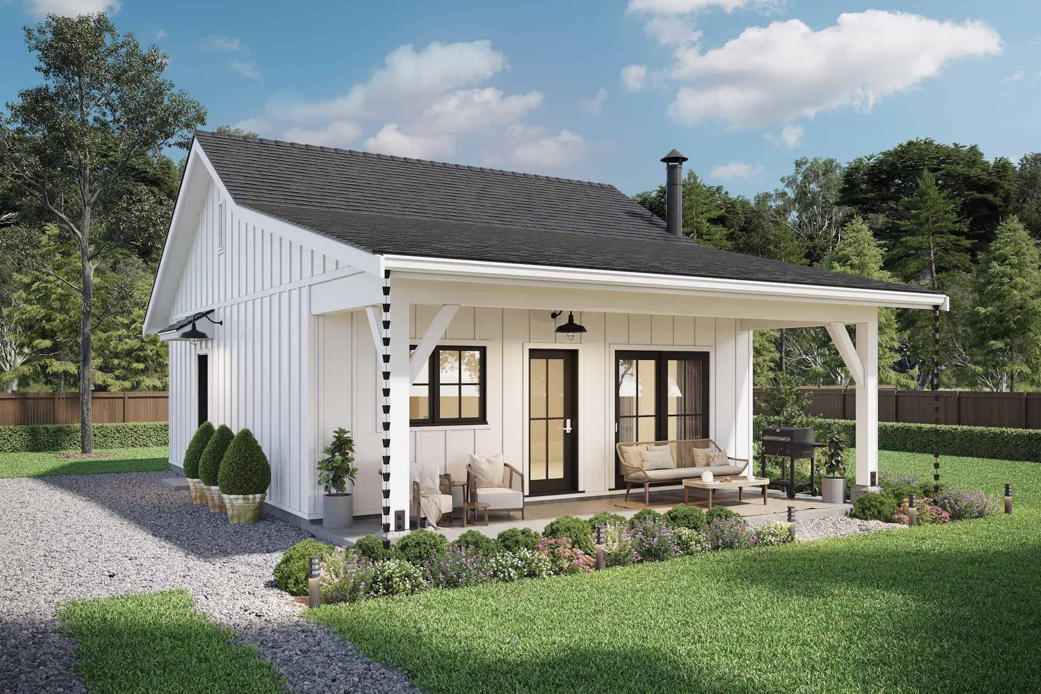 Front elevation of Farmhouse home (ThePlanCollection: House Plan #211-1070)