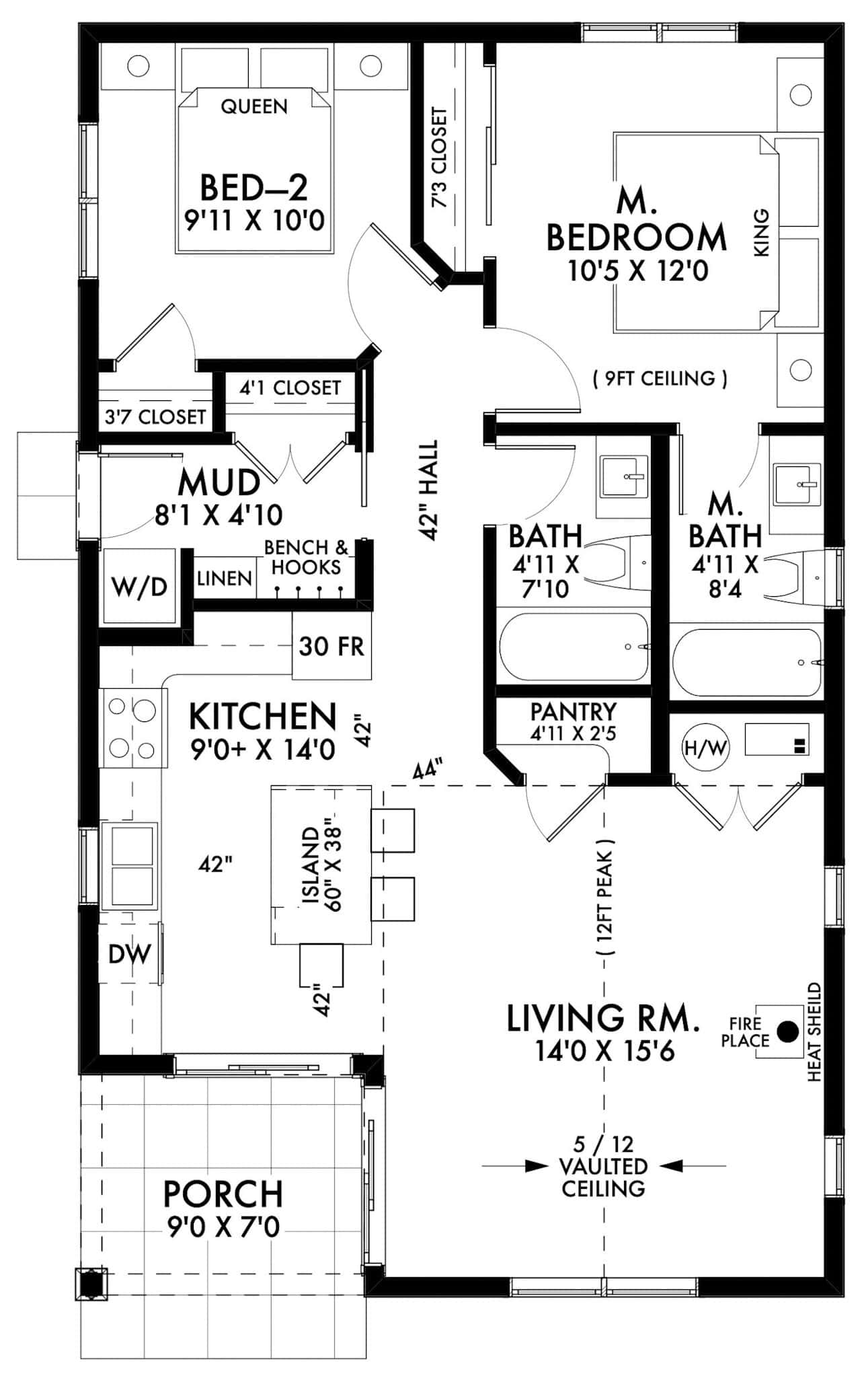 Main Level of Modern Farmhouse Plan #211-1071