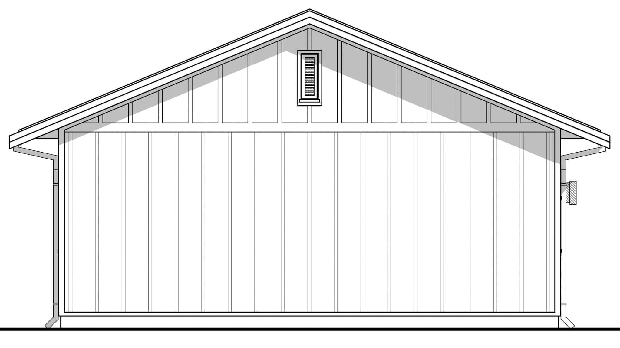 Home Plan Rear Elevation of this 2-Bedroom,800 Sq Ft Plan -211-1072