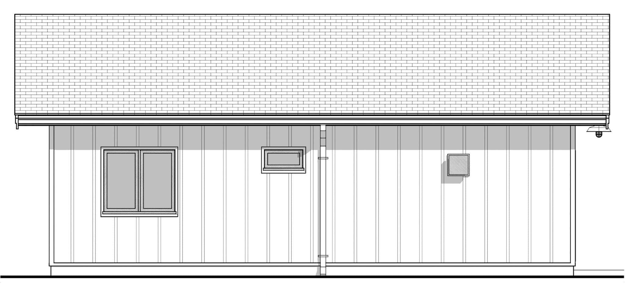 Home Plan Left Elevation of this 2-Bedroom,800 Sq Ft Plan -211-1072