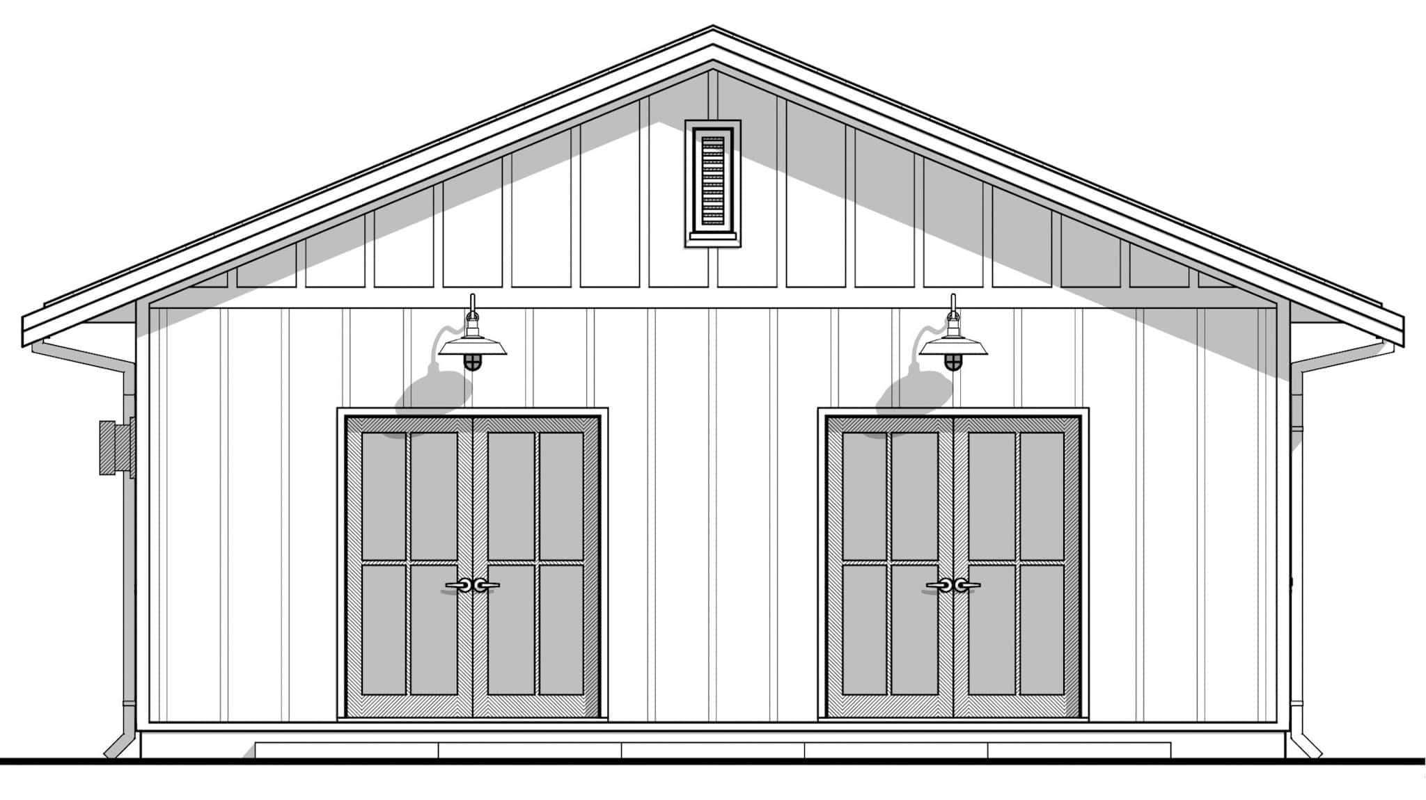 Home Plan Front Elevation of this 2-Bedroom,800 Sq Ft Plan -211-1072