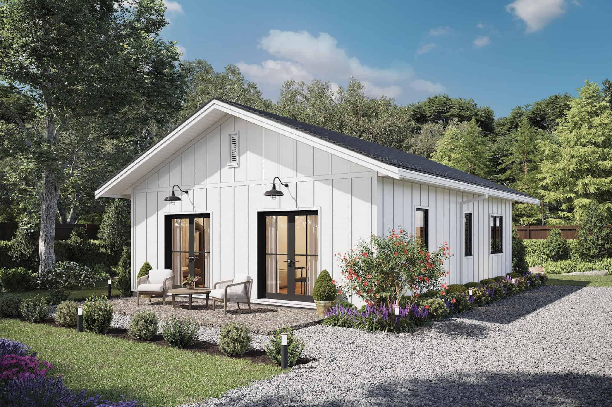 Front elevation of Farmhouse home (ThePlanCollection: House Plan #211-1072)