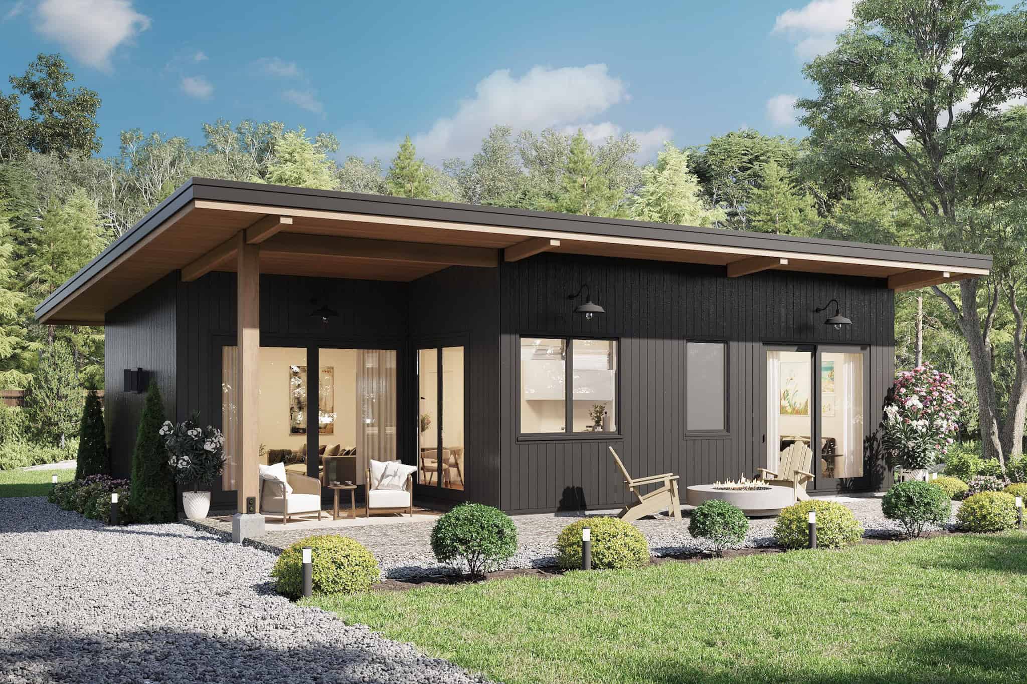 Front elevation of Modern home (ThePlanCollection: House Plan #211-1073)