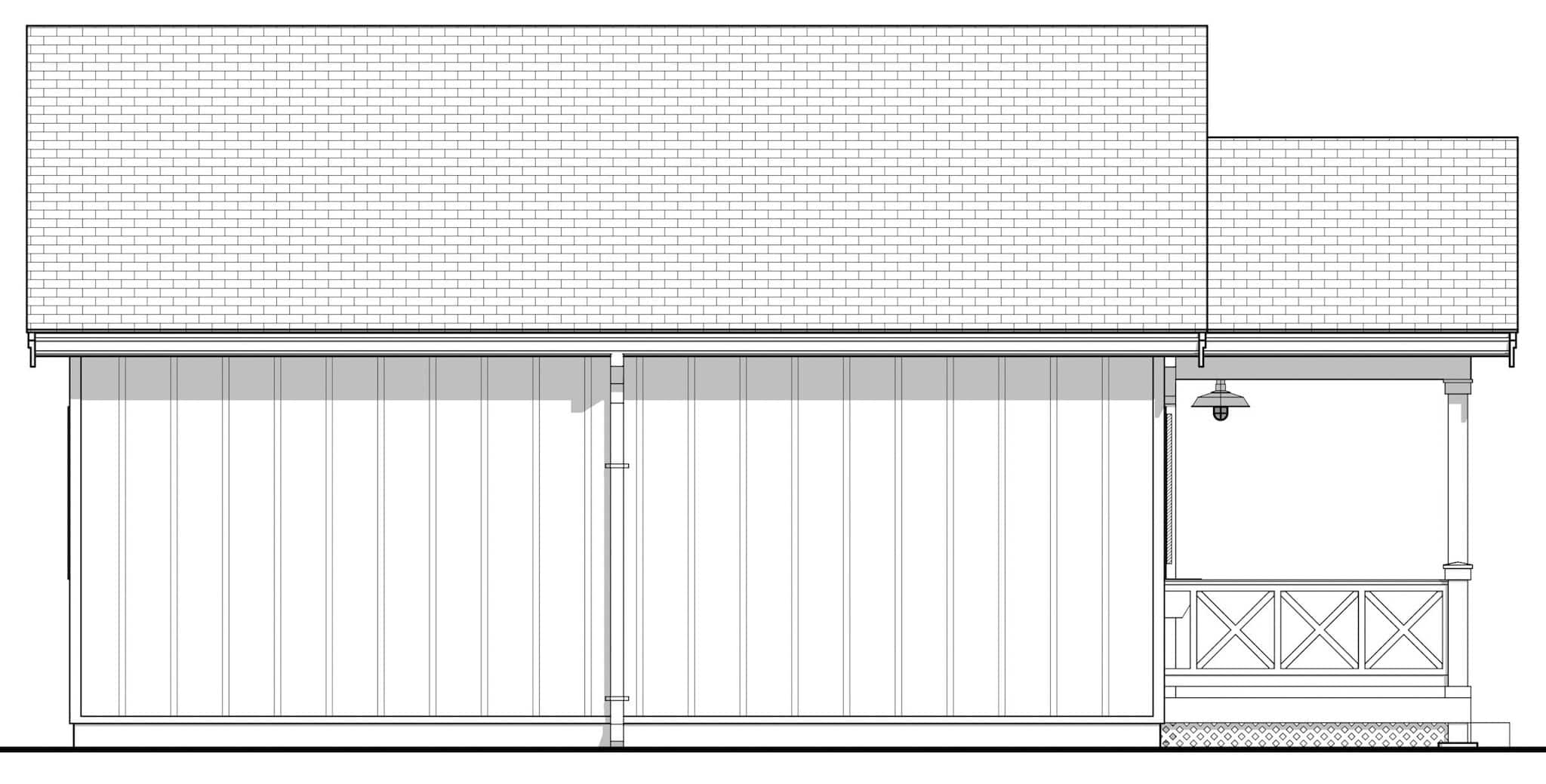 Home Plan Left Elevation of this 2-Bedroom,784 Sq Ft Plan -211-1074
