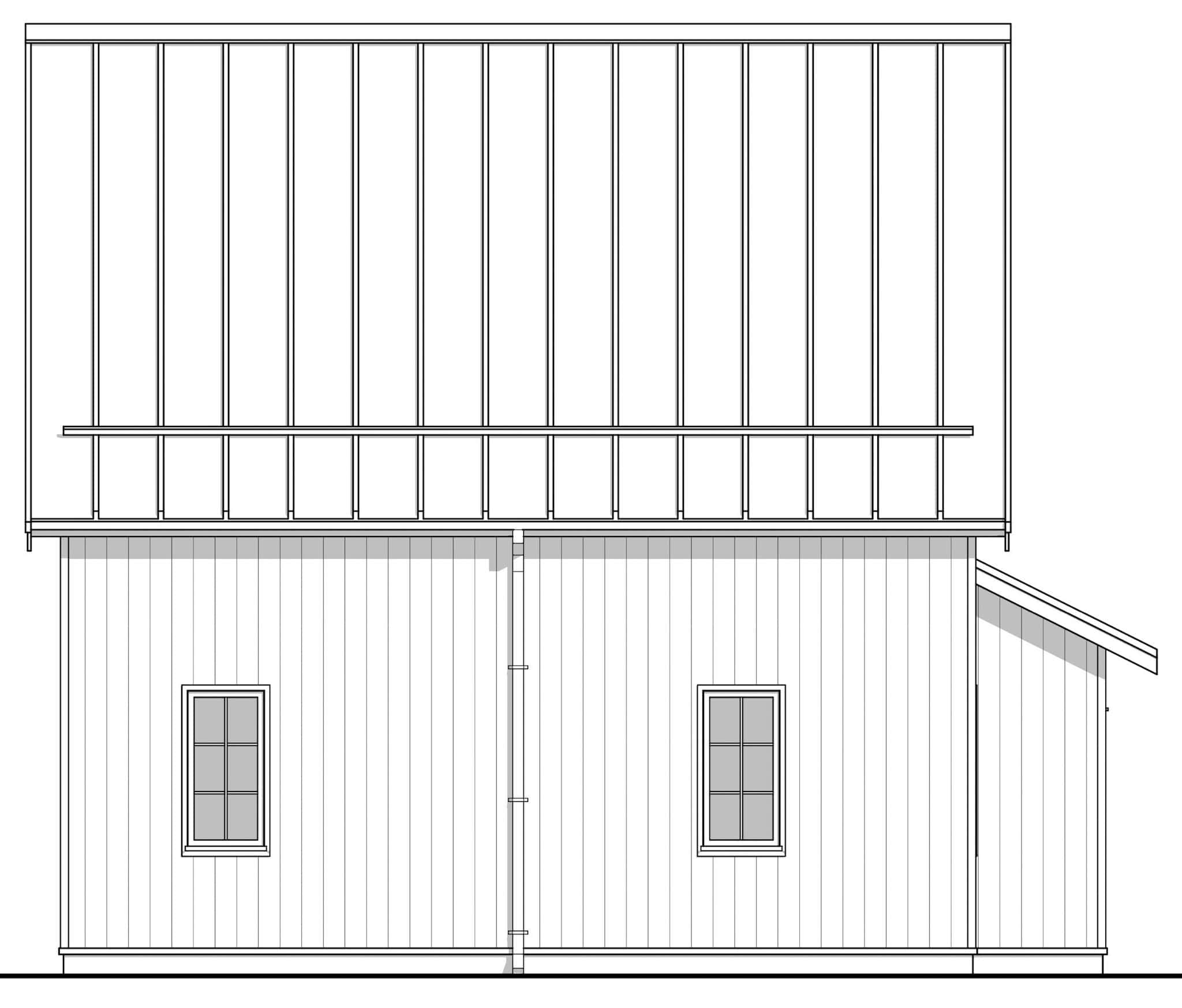 Home Plan Left Elevation of this 2-Bedroom,1200 Sq Ft Plan -211-1076
