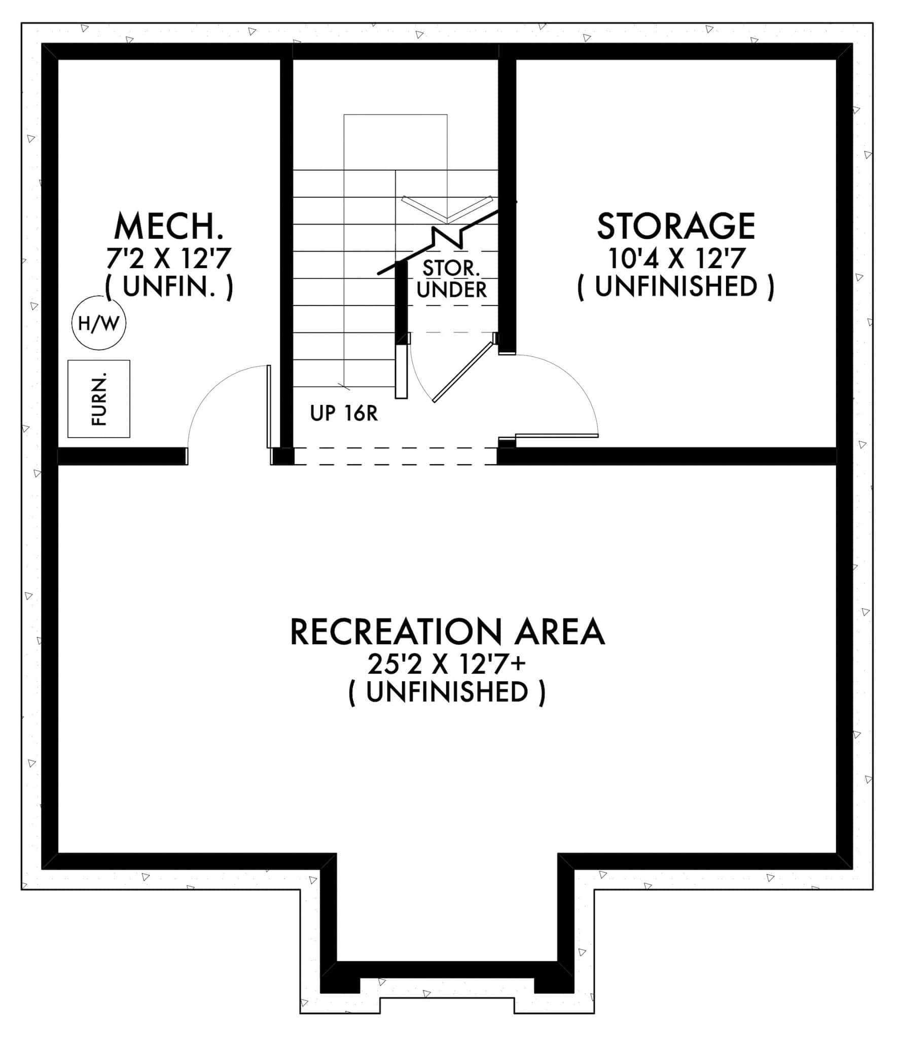Basement of Contemporary Plan #211-1076
