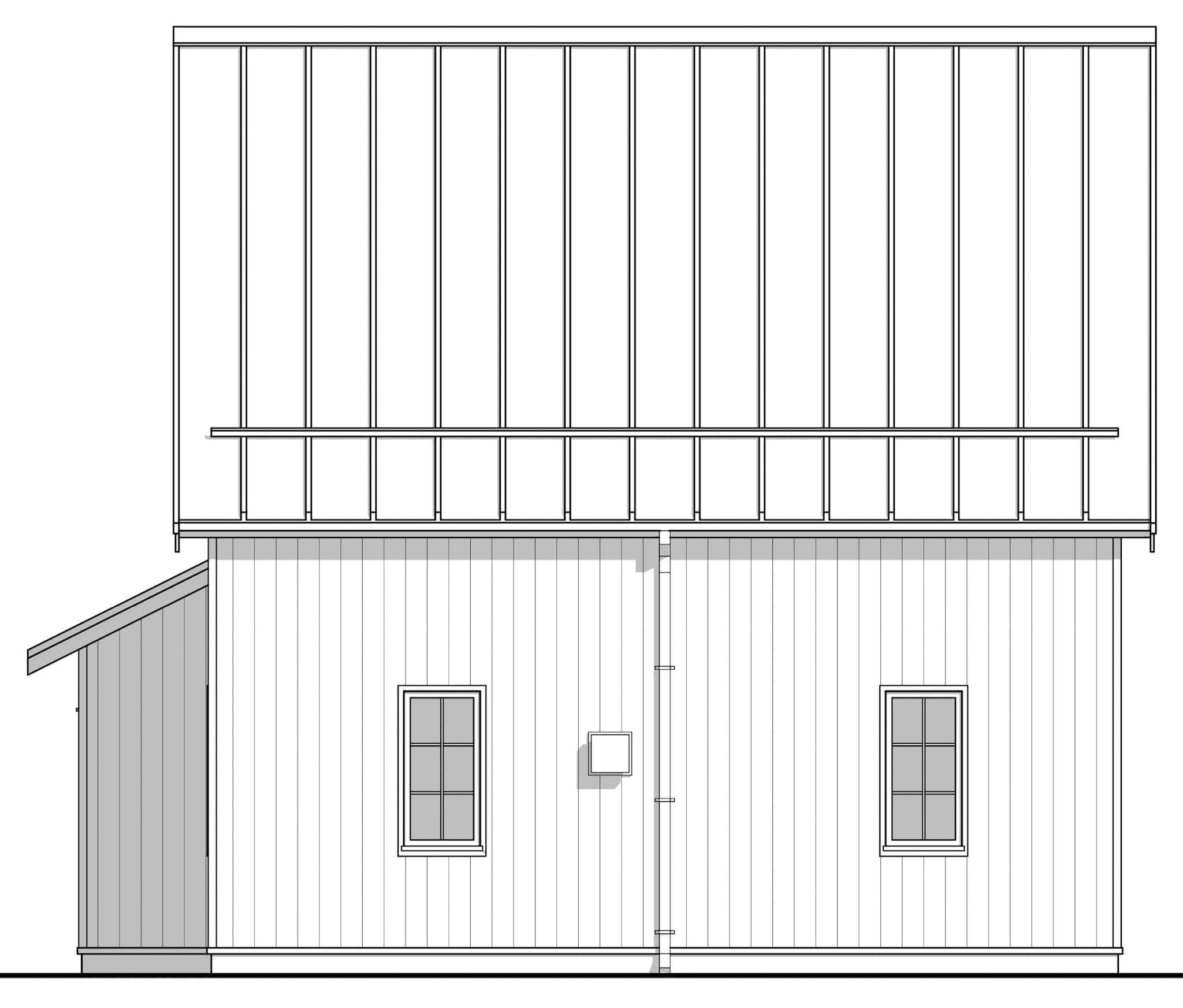 Home Plan Right Elevation of this 2-Bedroom,1200 Sq Ft Plan -211-1076