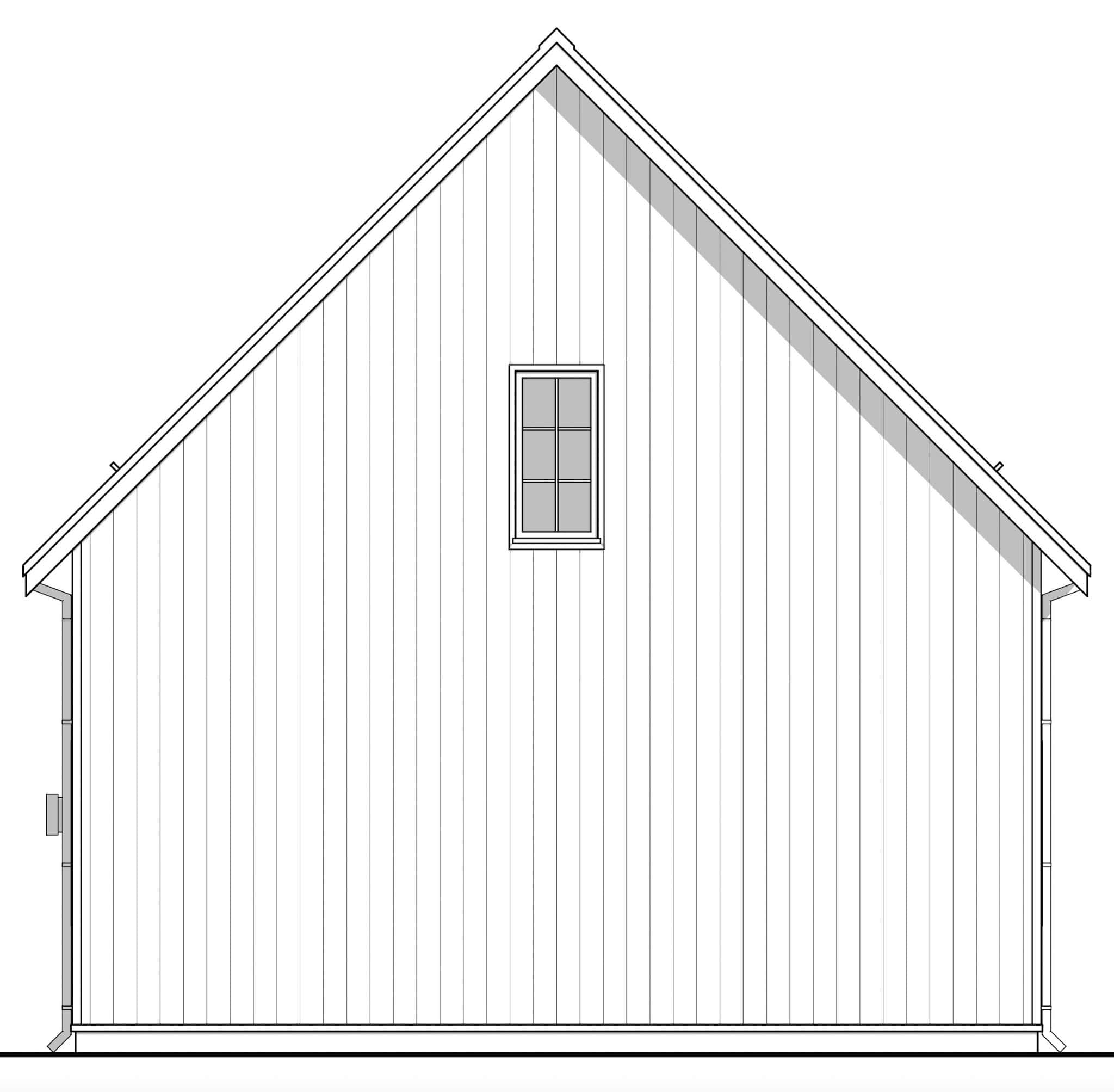 Home Plan Rear Elevation of this 2-Bedroom,1200 Sq Ft Plan -211-1076