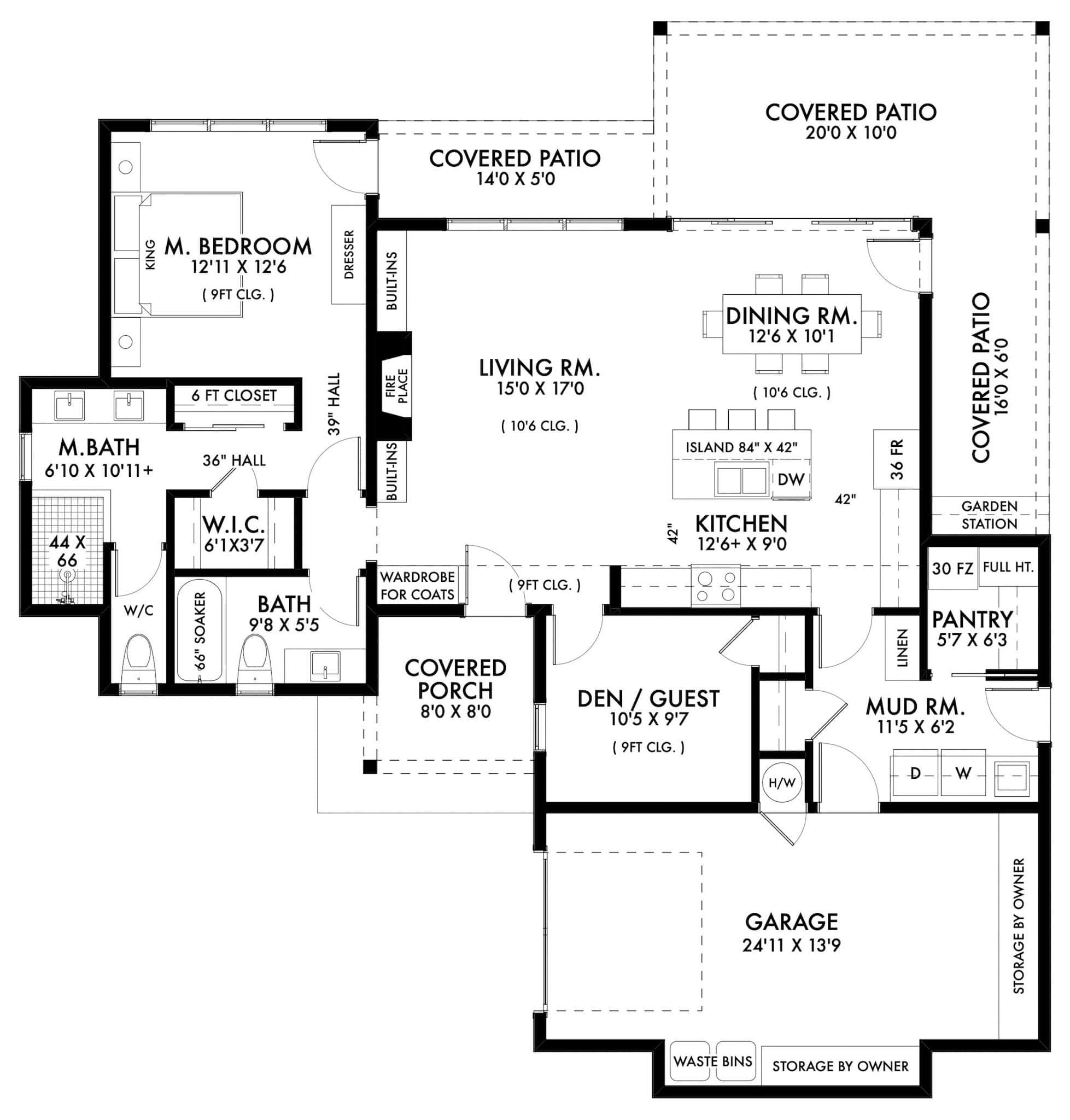 Main Level of Country Plan #211-1077