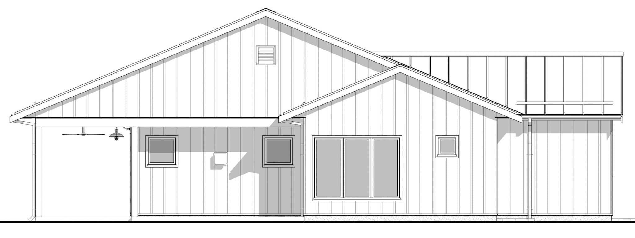 Home Plan Rear Elevation of this 4-Bedroom,1943 Sq Ft Plan -211-1078