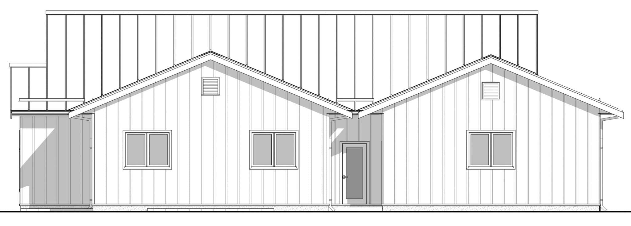 Home Plan Left Elevation of this 4-Bedroom,1943 Sq Ft Plan -211-1078