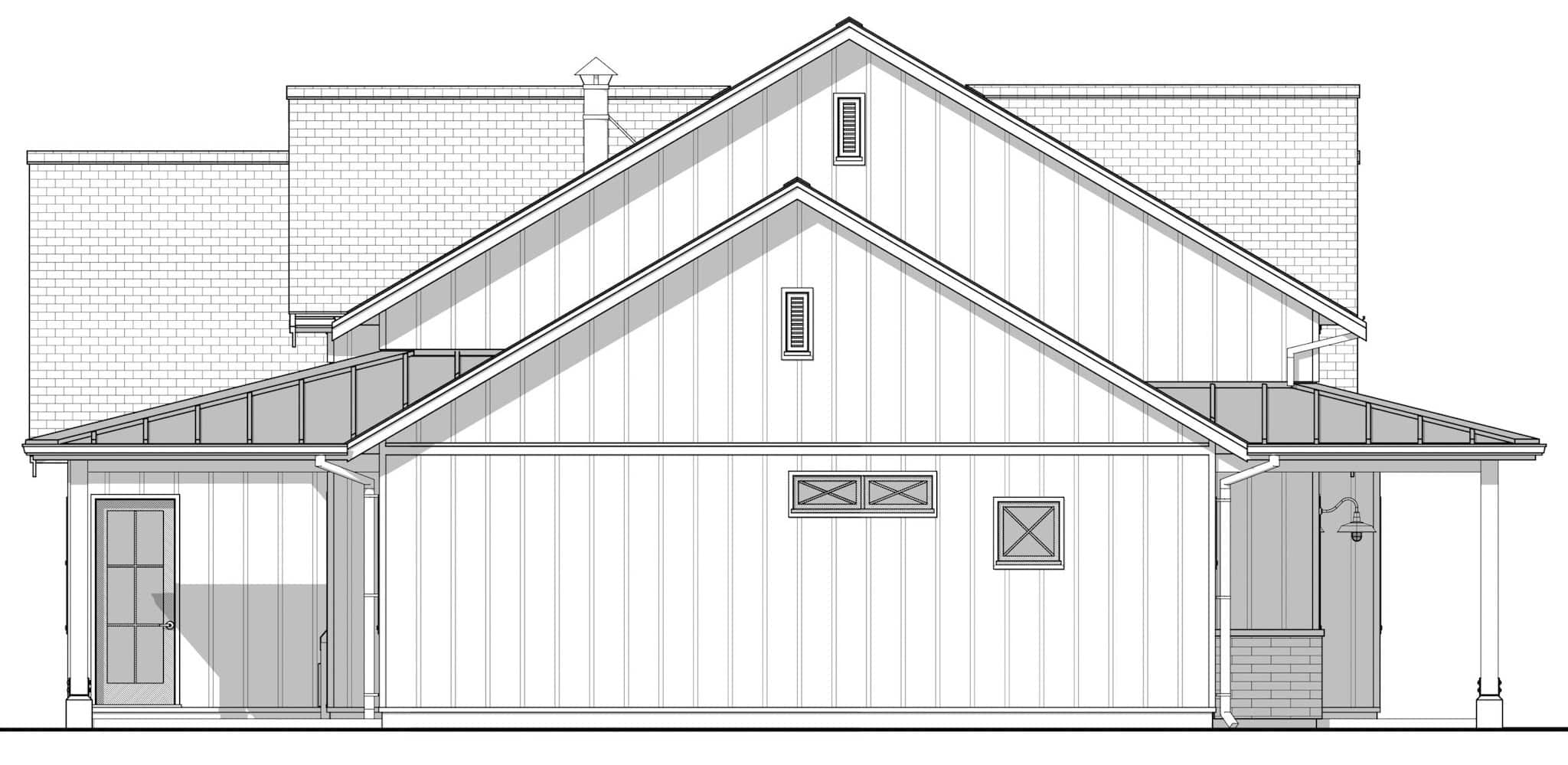 Home Plan Left Elevation of this 3-Bedroom,2516 Sq Ft Plan -211-1079