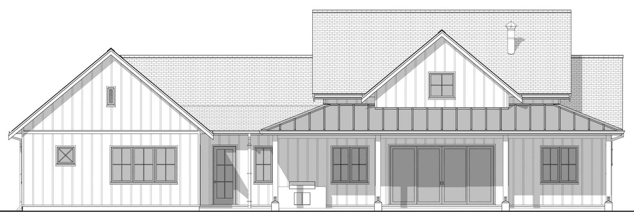 Home Plan Rear Elevation of this 3-Bedroom,2516 Sq Ft Plan -211-1079