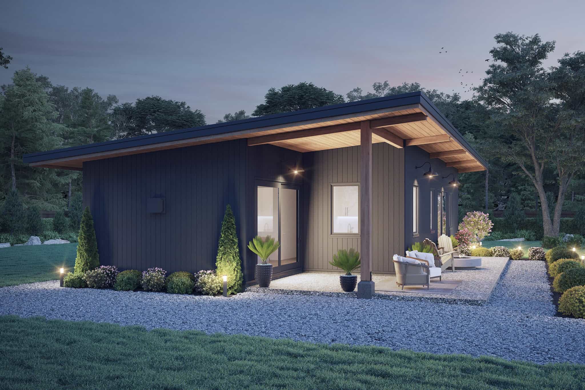 Home at Night of this 4-Bedroom,1232 Sq Ft Plan -211-1080