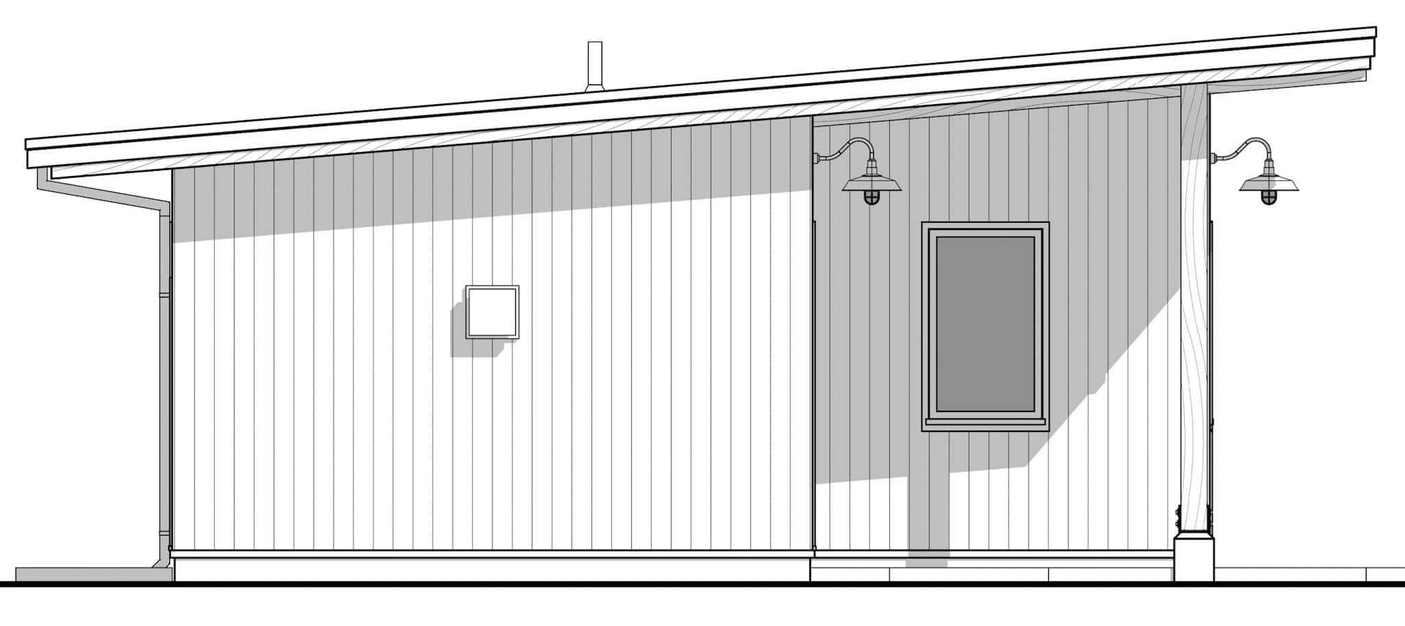 Home Plan Left Elevation of this 4-Bedroom,1232 Sq Ft Plan -211-1080