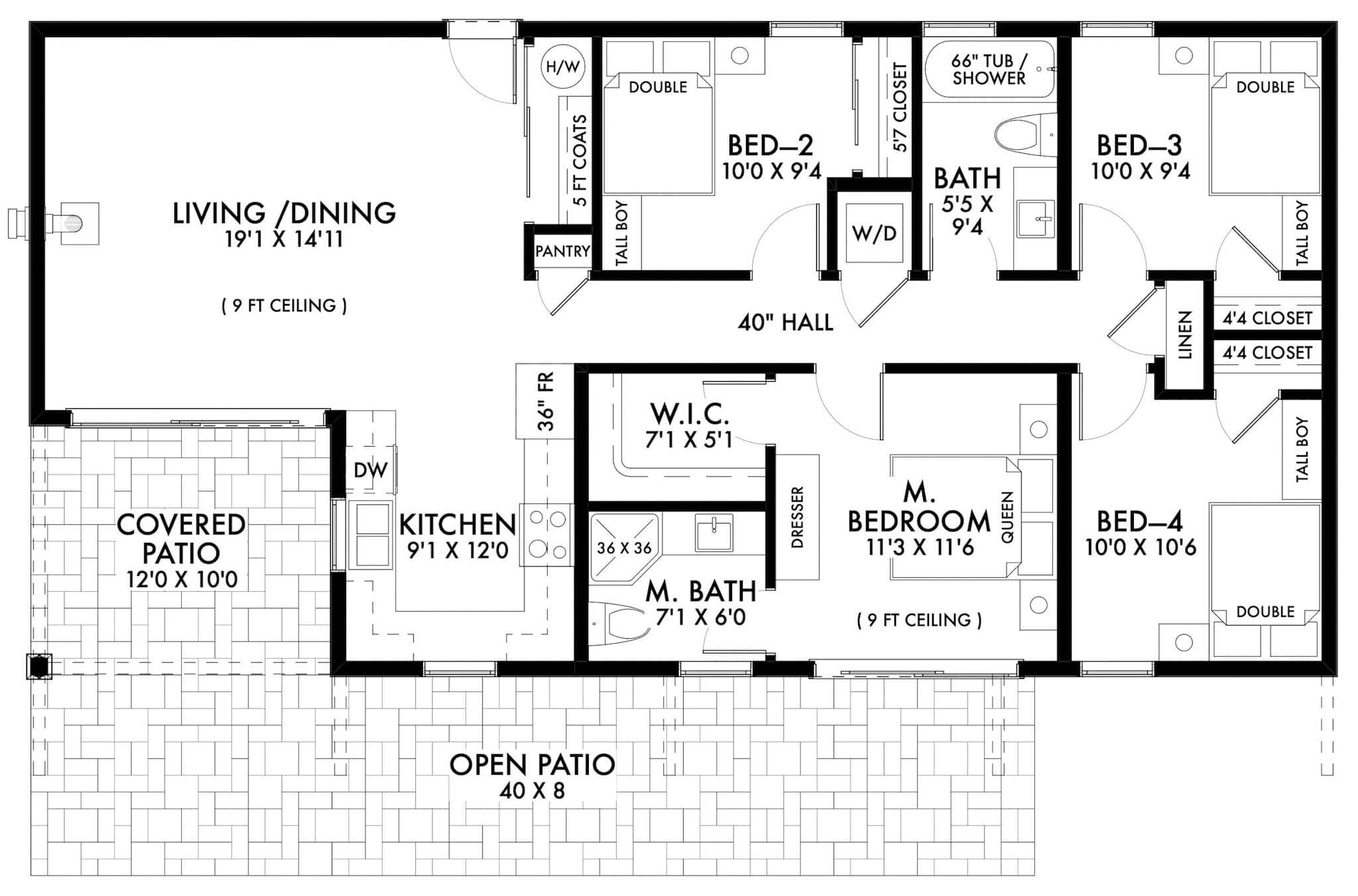 Main Level of Contemporary Plan #211-1080