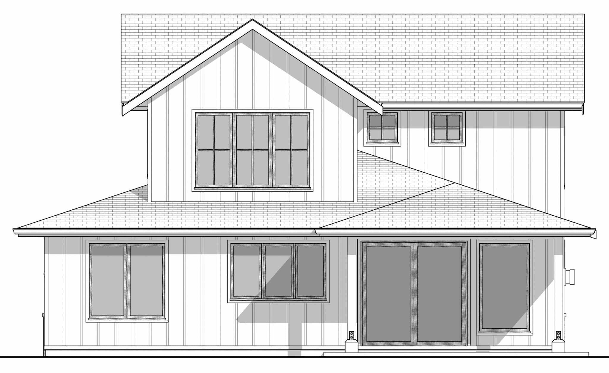 Home Plan Rear Elevation of this 4-Bedroom,2366 Sq Ft Plan -211-1081