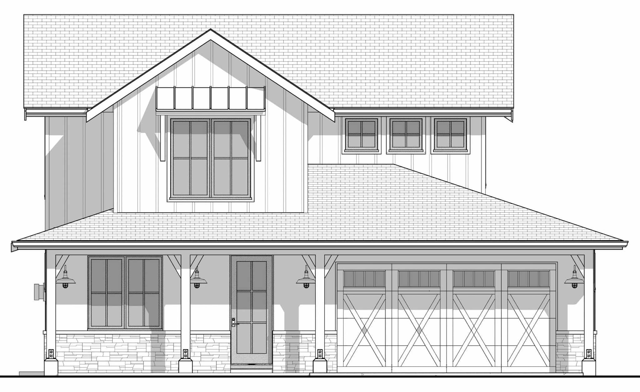 Home Plan Front Elevation of this 4-Bedroom,2366 Sq Ft Plan -211-1081