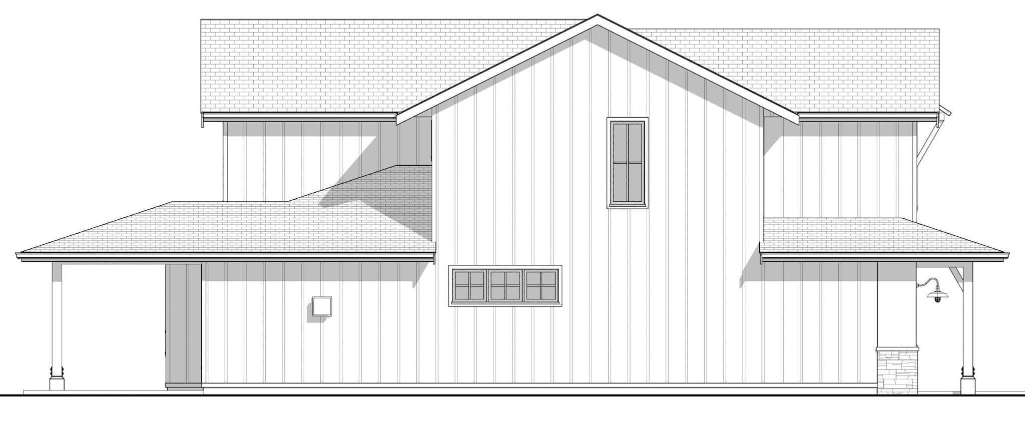 Home Plan Left Elevation of this 4-Bedroom,2366 Sq Ft Plan -211-1081