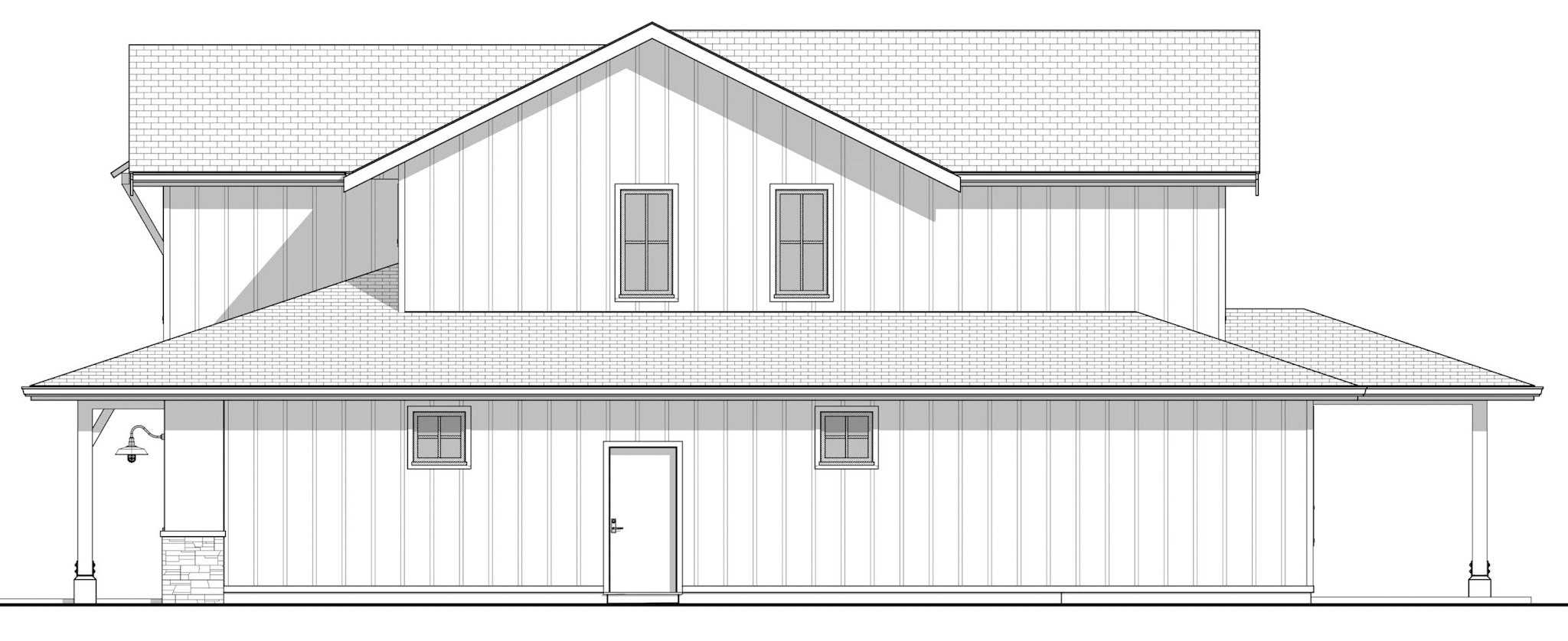 Home Plan Right Elevation of this 4-Bedroom,2366 Sq Ft Plan -211-1081