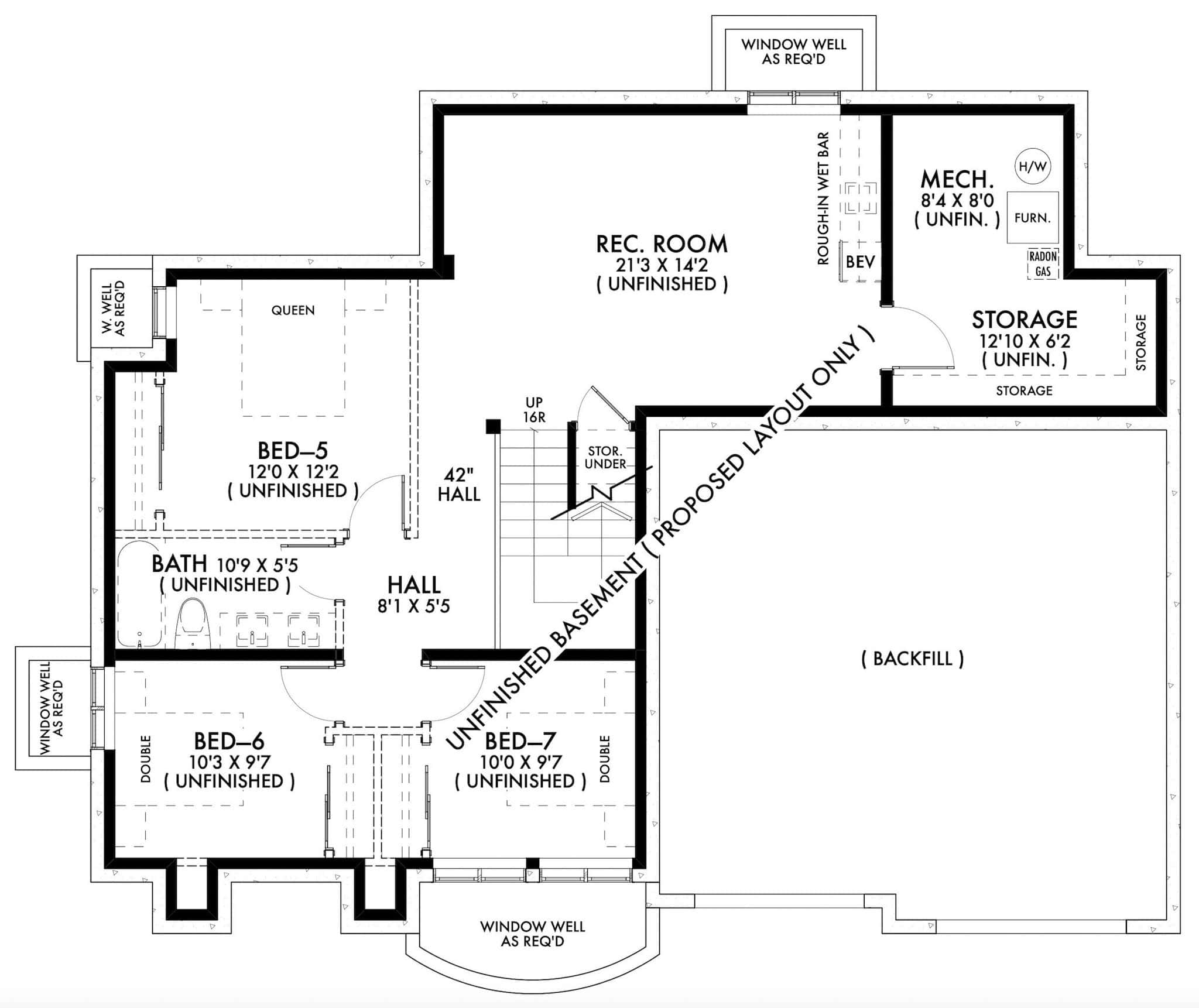 Basement of European Plan #211-1083