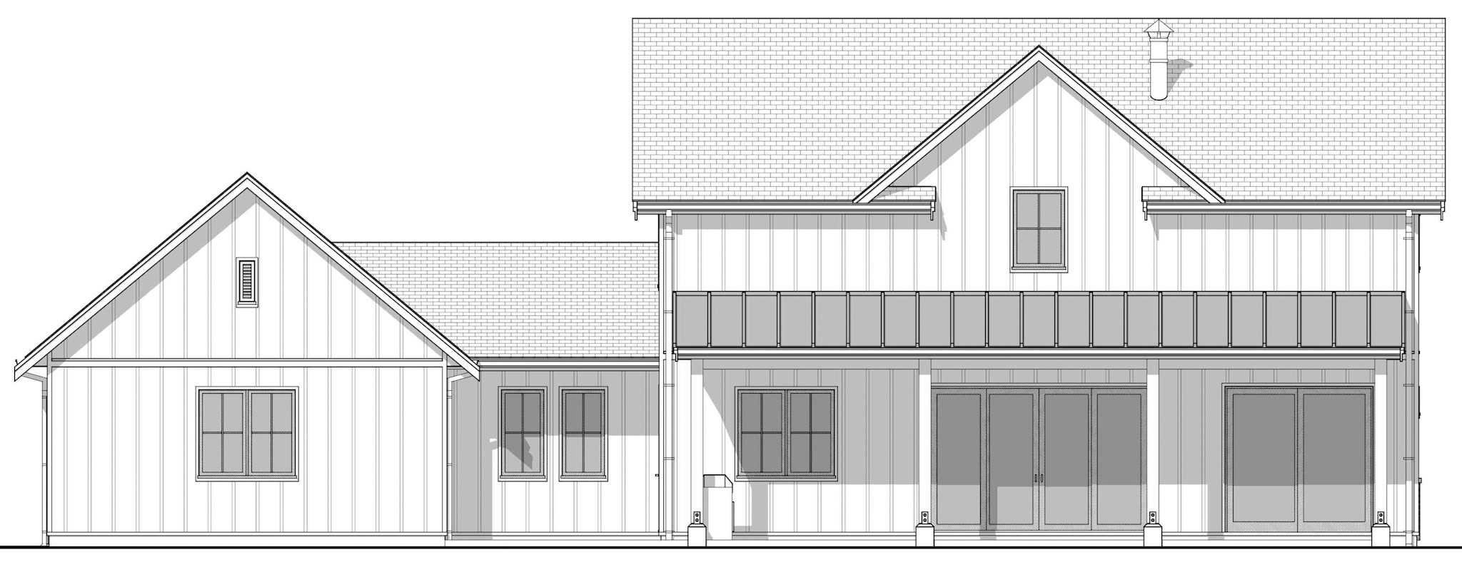 Home Plan Rear Elevation of this 5-Bedroom,2606 Sq Ft Plan -211-1084
