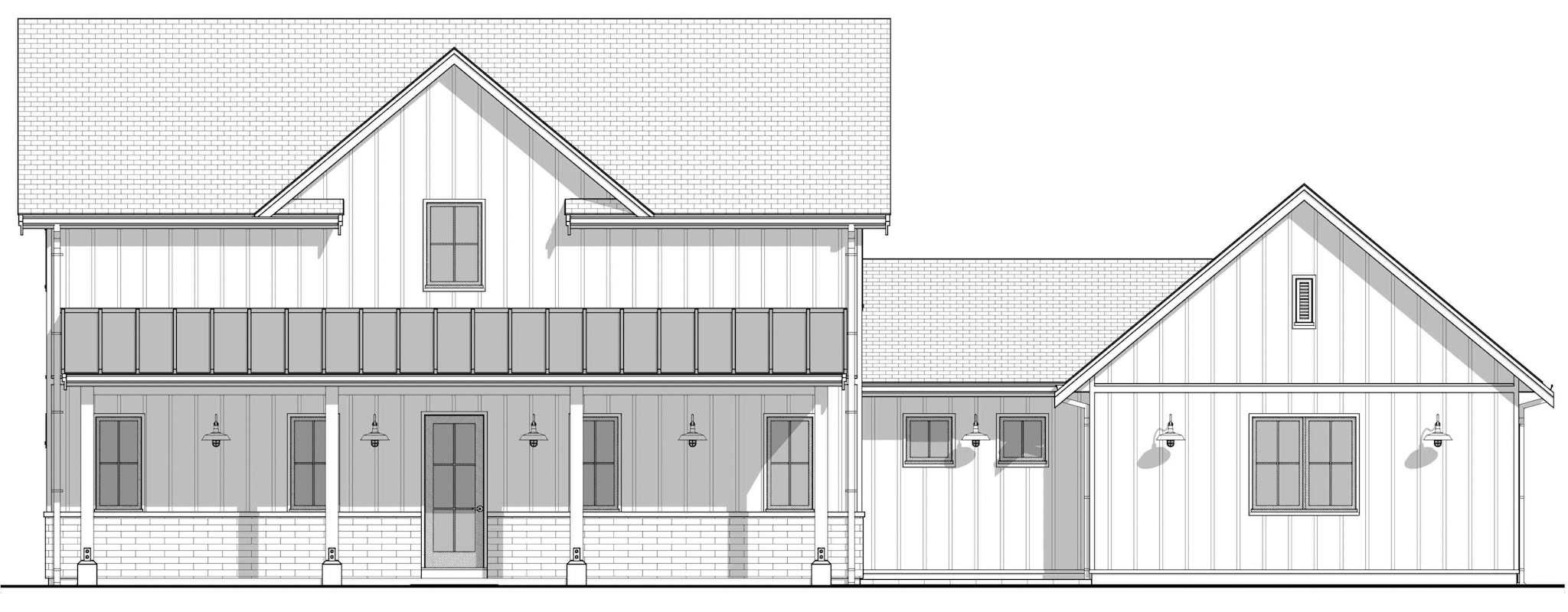 Home Plan Front Elevation of this 5-Bedroom,2606 Sq Ft Plan -211-1084