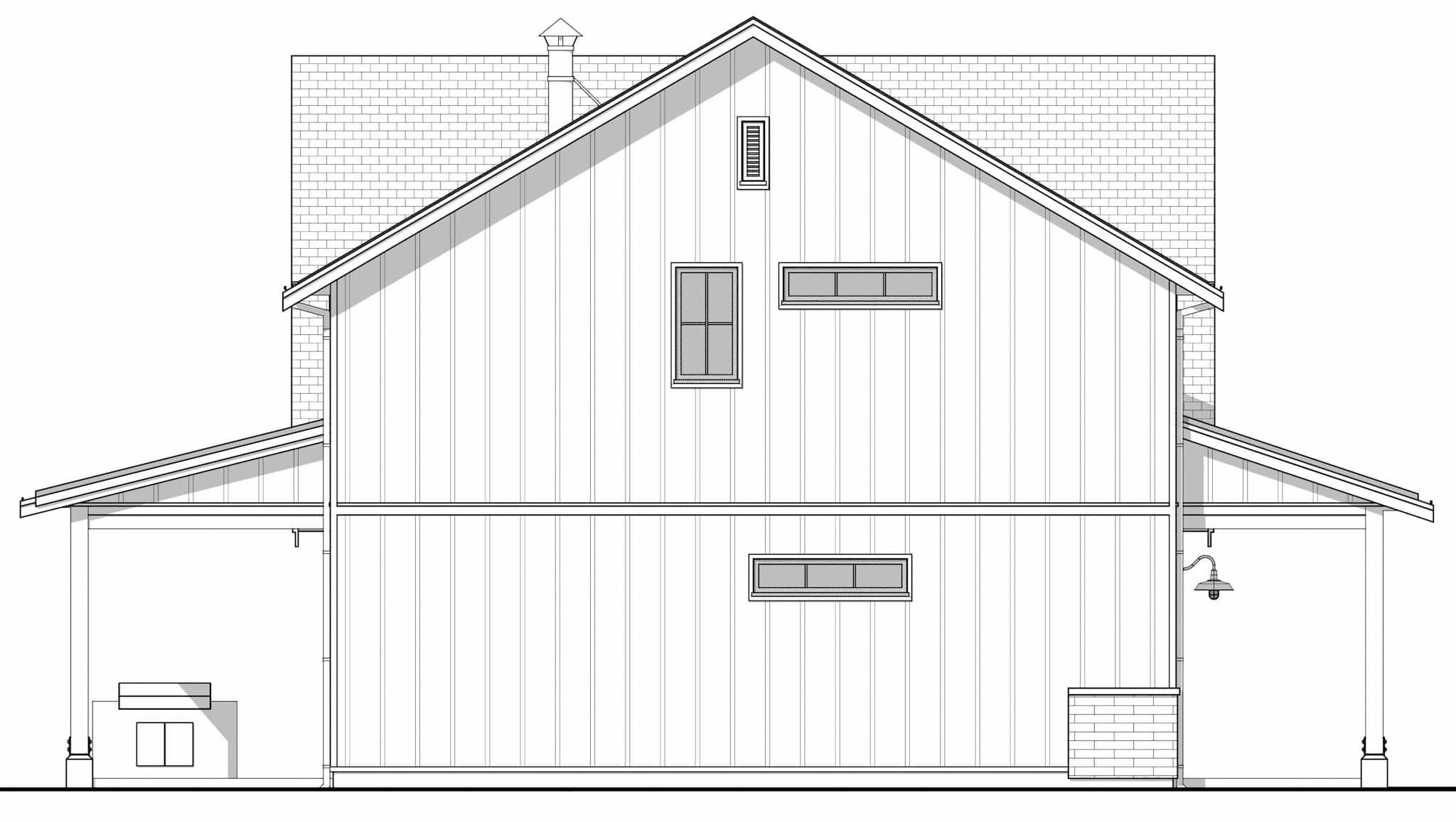 Home Plan Left Elevation of this 5-Bedroom,2606 Sq Ft Plan -211-1084